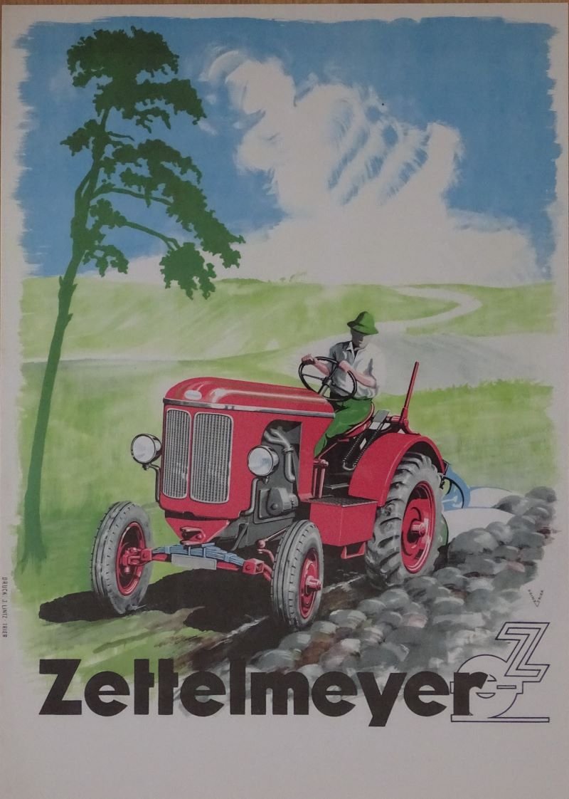 Werbeplakat der Firma Zettelmeyer (Freilichtmuseum Roscheider Hof CC0)
