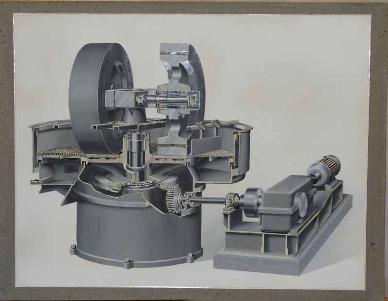 Zeichnung einer Keramikmaschine der Firma Zettelmeyer (Freilichtmuseum Roscheider Hof CC0)