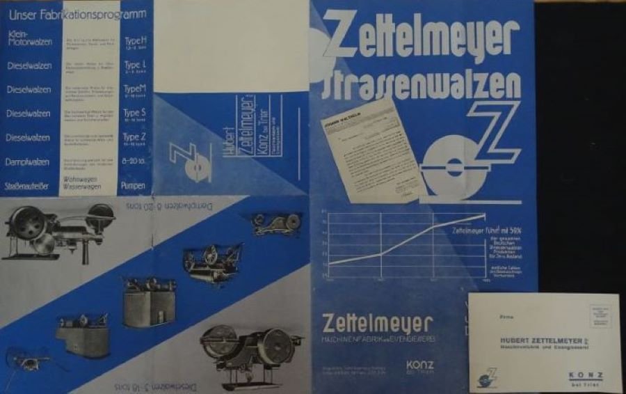 Werbebroschüre der Firma Zettelmeyer für Straßenwalzen (Freilichtmuseum Roscheider Hof CC0)