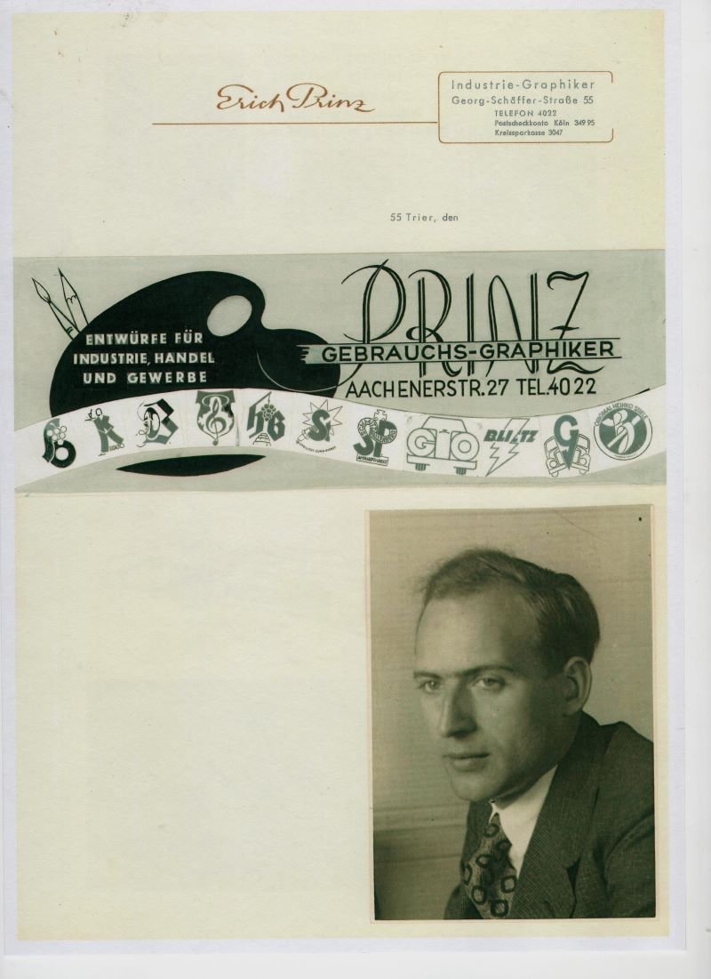 Werbeblatt des Industriegrafikers Erich Prinz (Freilichtmuseum Roscheider Hof CC0)
