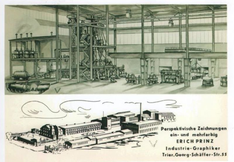 Druckvorlage eines Werbeblattres des Industriegrafikers Erich Prinz (Freilichtmuseum Roscheider Hof CC0)