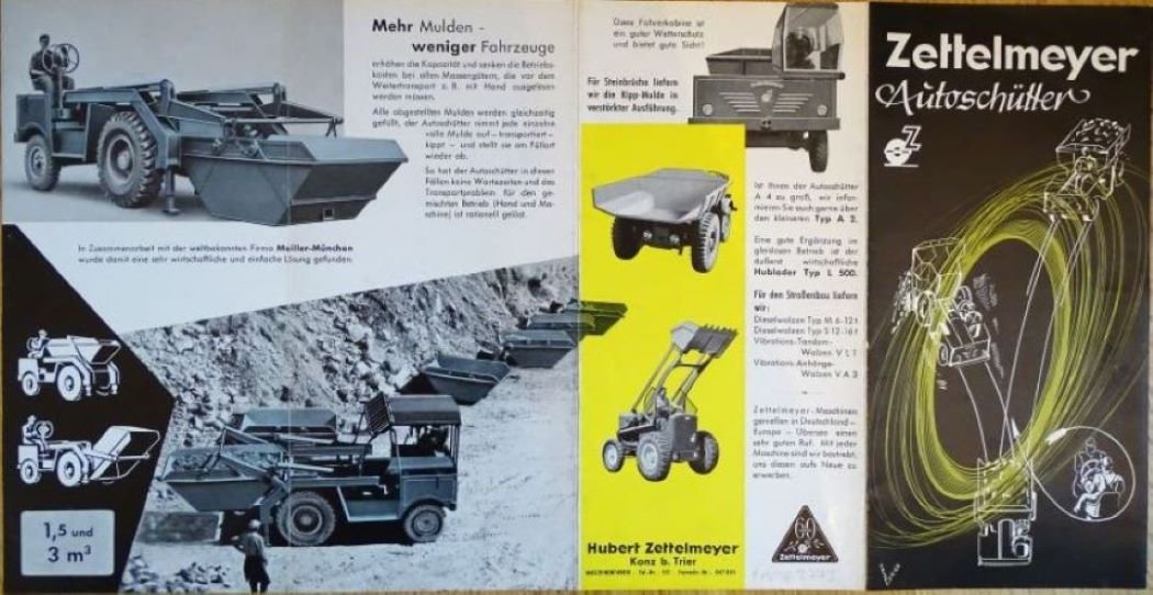 Werbebroschüre der Firma Zettelmeyer für Autoschütter (Freilichtmuseum Roscheider Hof CC0)