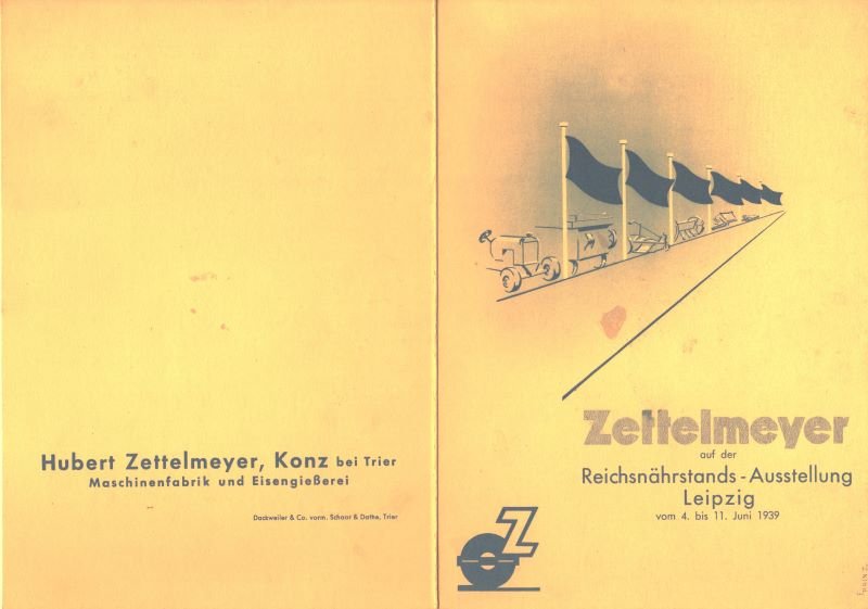 Werbebroschüre der Firma Zettelmeyer anlässlich der Reichsnährstands-Ausstellung 1939 (Freilichtmuseum Roscheider Hof CC0)