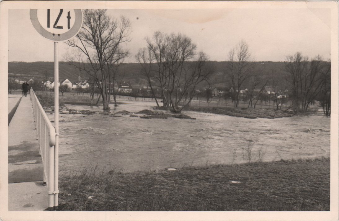 Überflutung der Ahrwiesen bei der Ahrbrücke 1970 (Jupp Schuld CC BY-NC-SA)