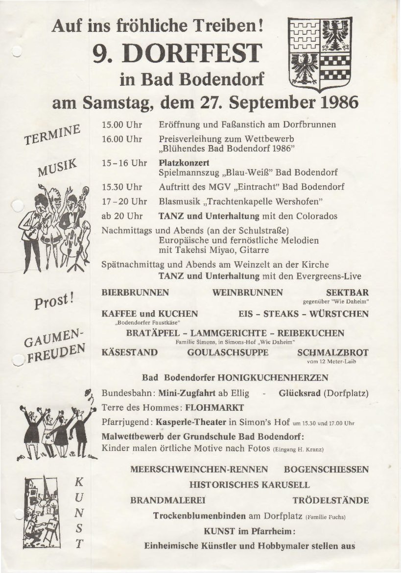 Plakat zum 9. Dorffest (Heimatarchiv Bad Bodendorf CC BY-NC-SA)