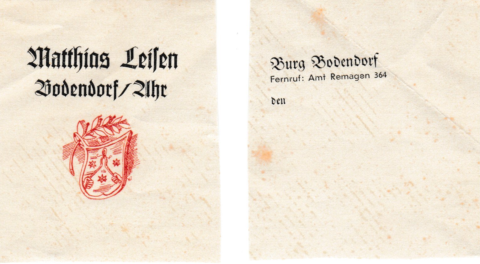 Briefkopf von Matthias Leisen (Dr. Jürgen Haffke CC BY-NC-SA)