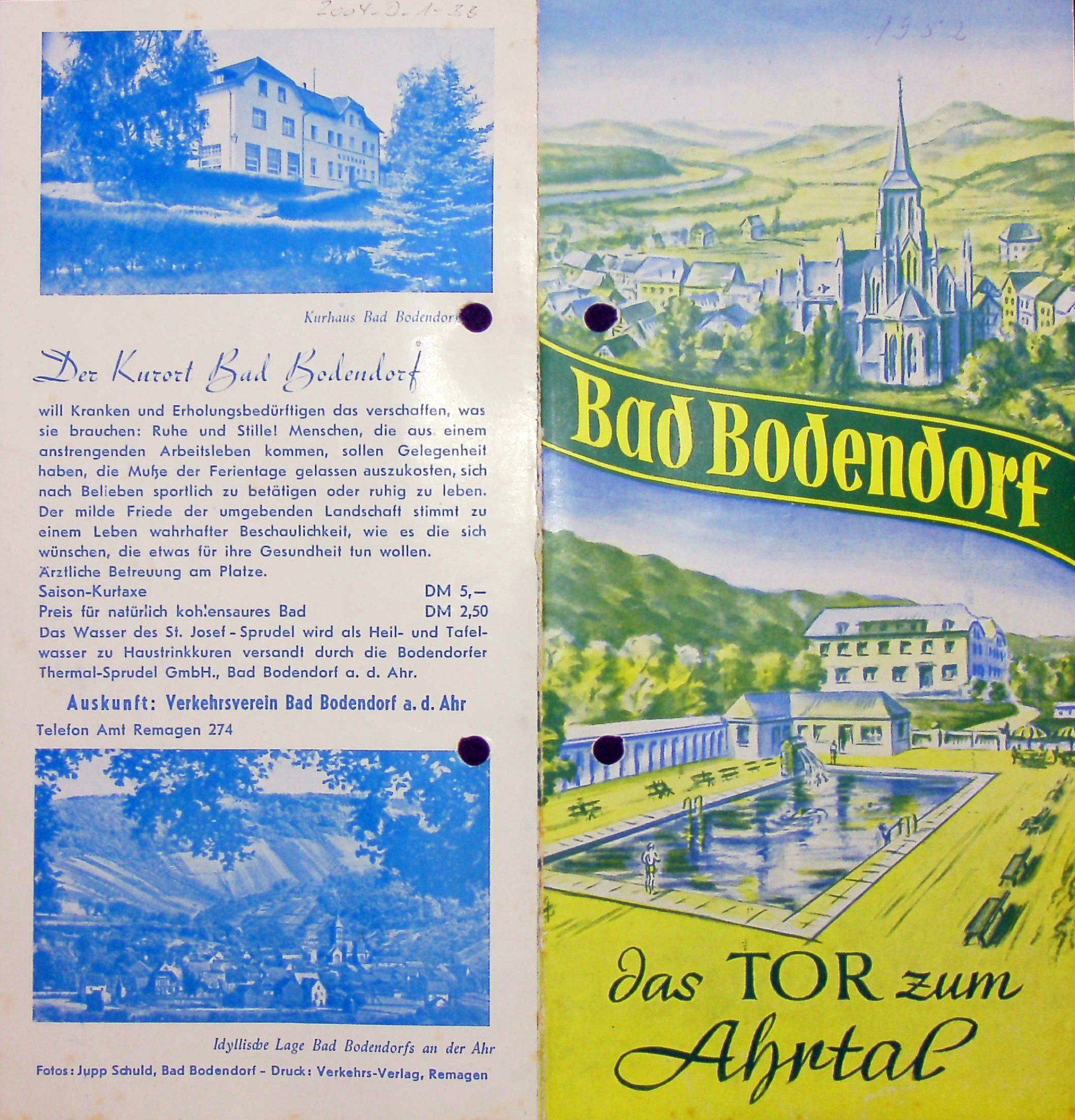Bad Bodendorf das Tor zum Ahrtal 1952 (Heimatarchiv Bad Bodendorf CC BY-NC-SA)