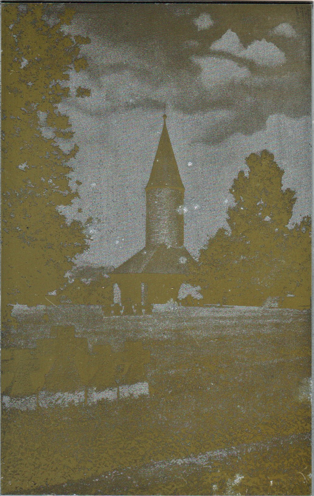 Druckplatte für Offsetdruck von Ehrenfriedhof Bad Bodendorf mit 5 Basaltkreuzen (Heimatarchiv Bad Bodendorf CC BY-NC-SA)
