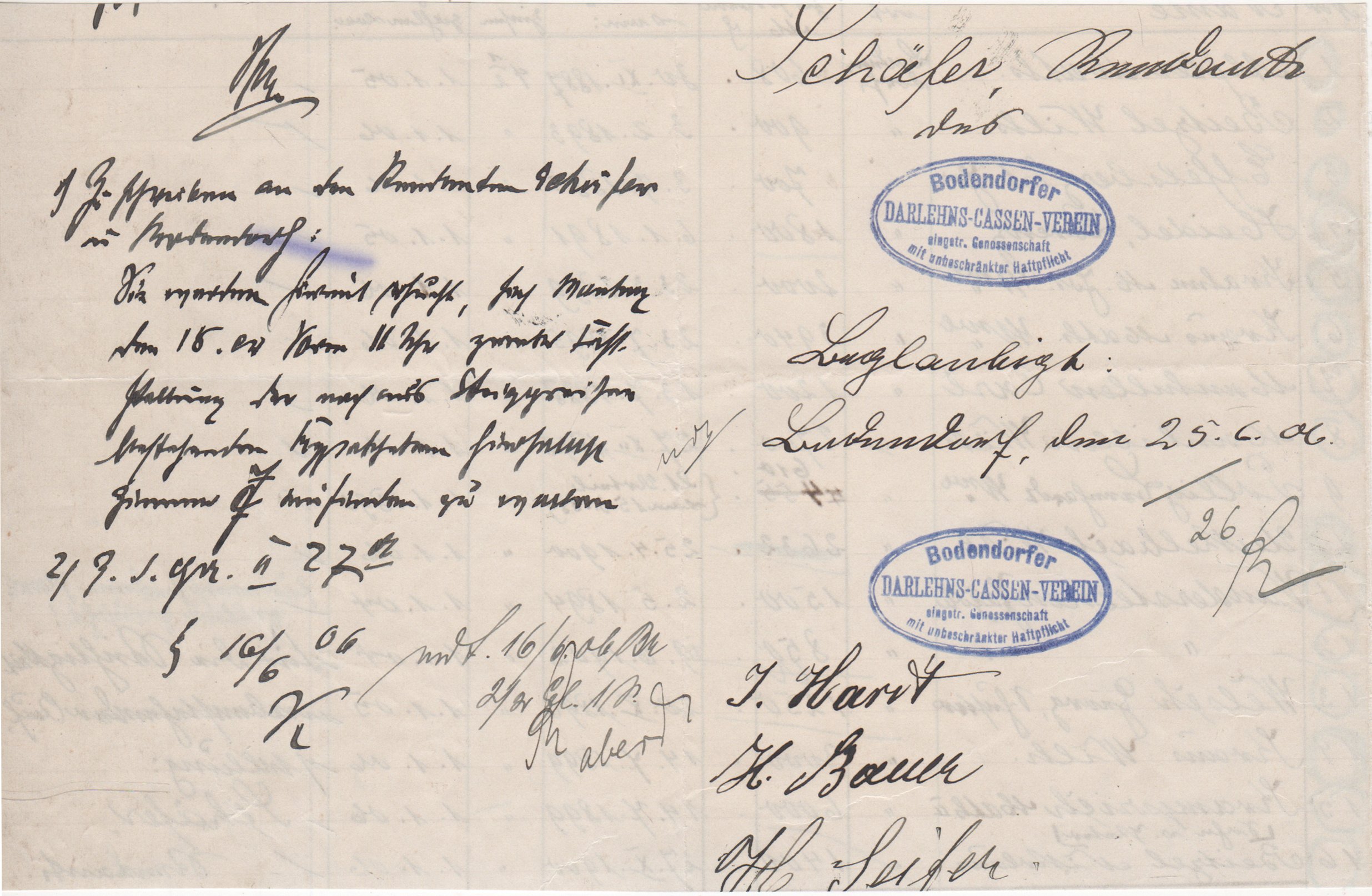 Abrechnungsblatt des Bodendorfer Winzerverein von 1906 (Heimatarchiv Bad Bodendorf CC BY-NC-SA)