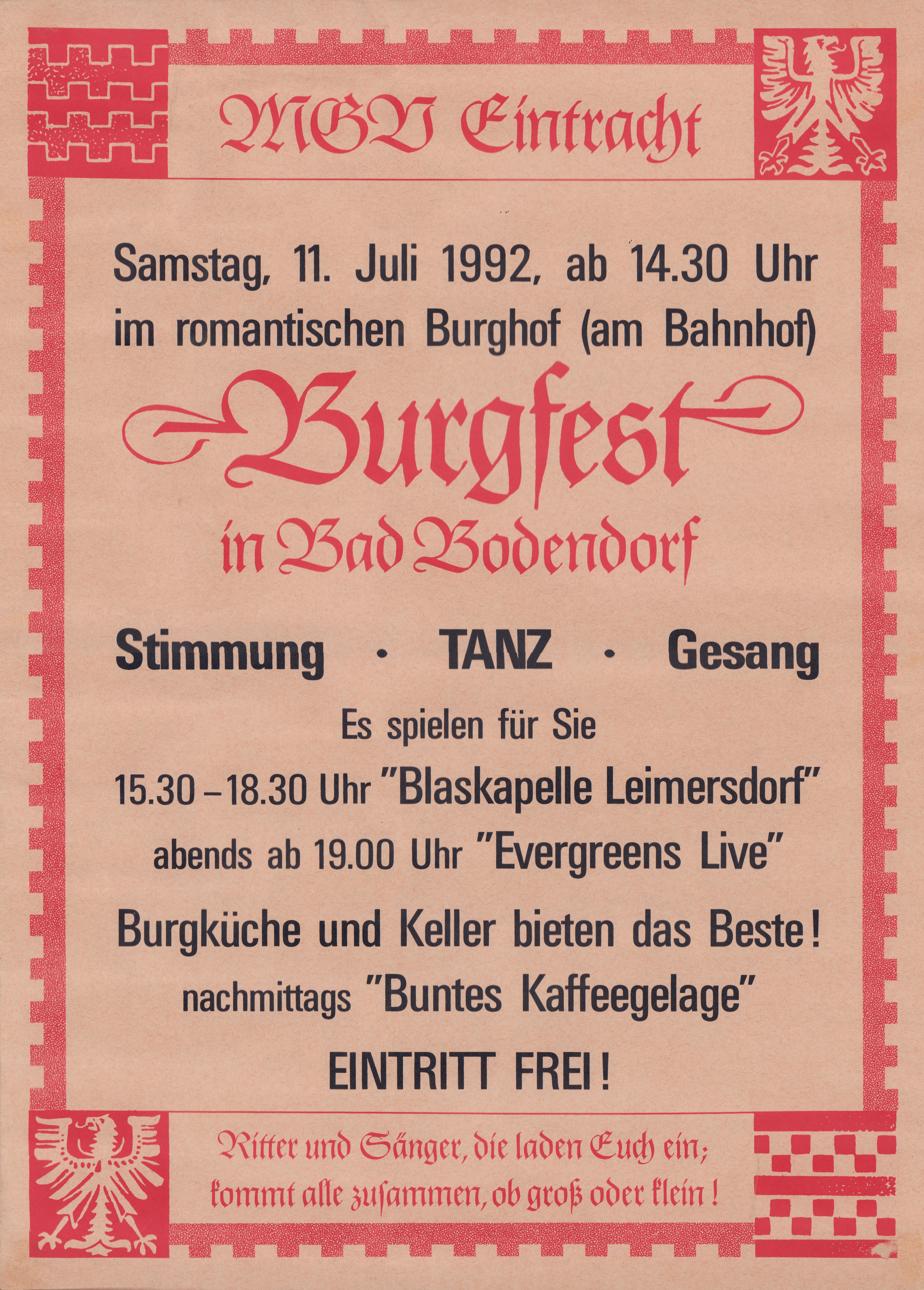 Einladung zum Burgfest im Jahr 1992 (Heimatarchiv Bad Bodendorf CC BY-NC-SA)
