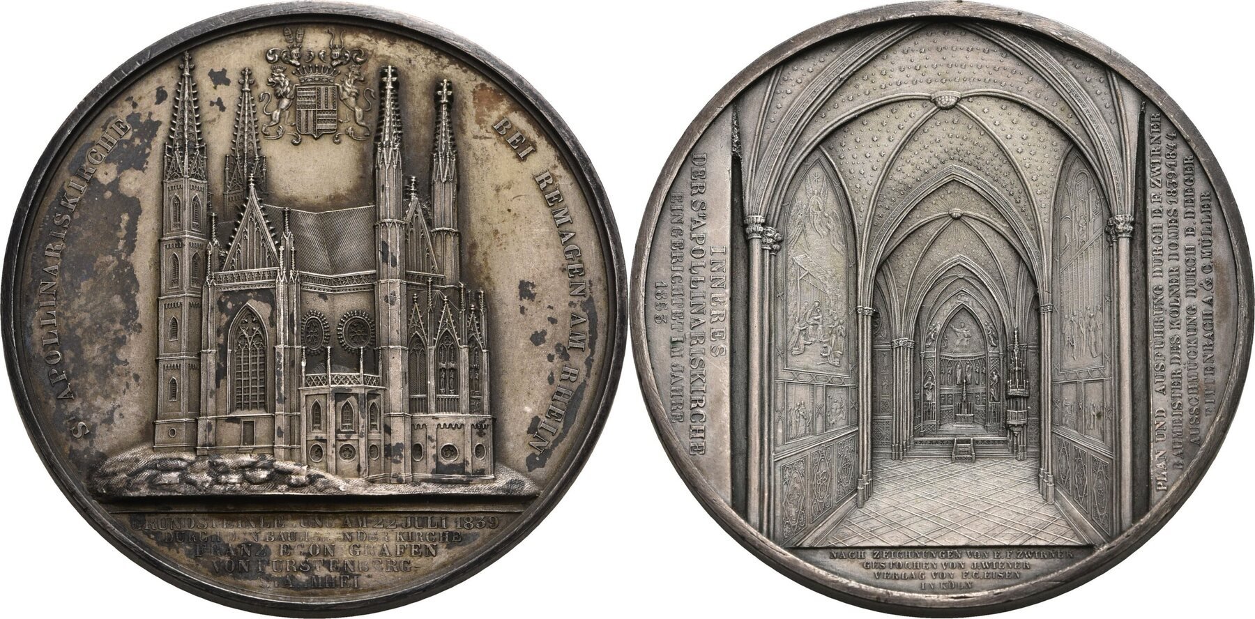 Medaille St. Apollinariskirche in Remagen (Heimatmuseum Schloss Sinzig CC BY-NC-SA)