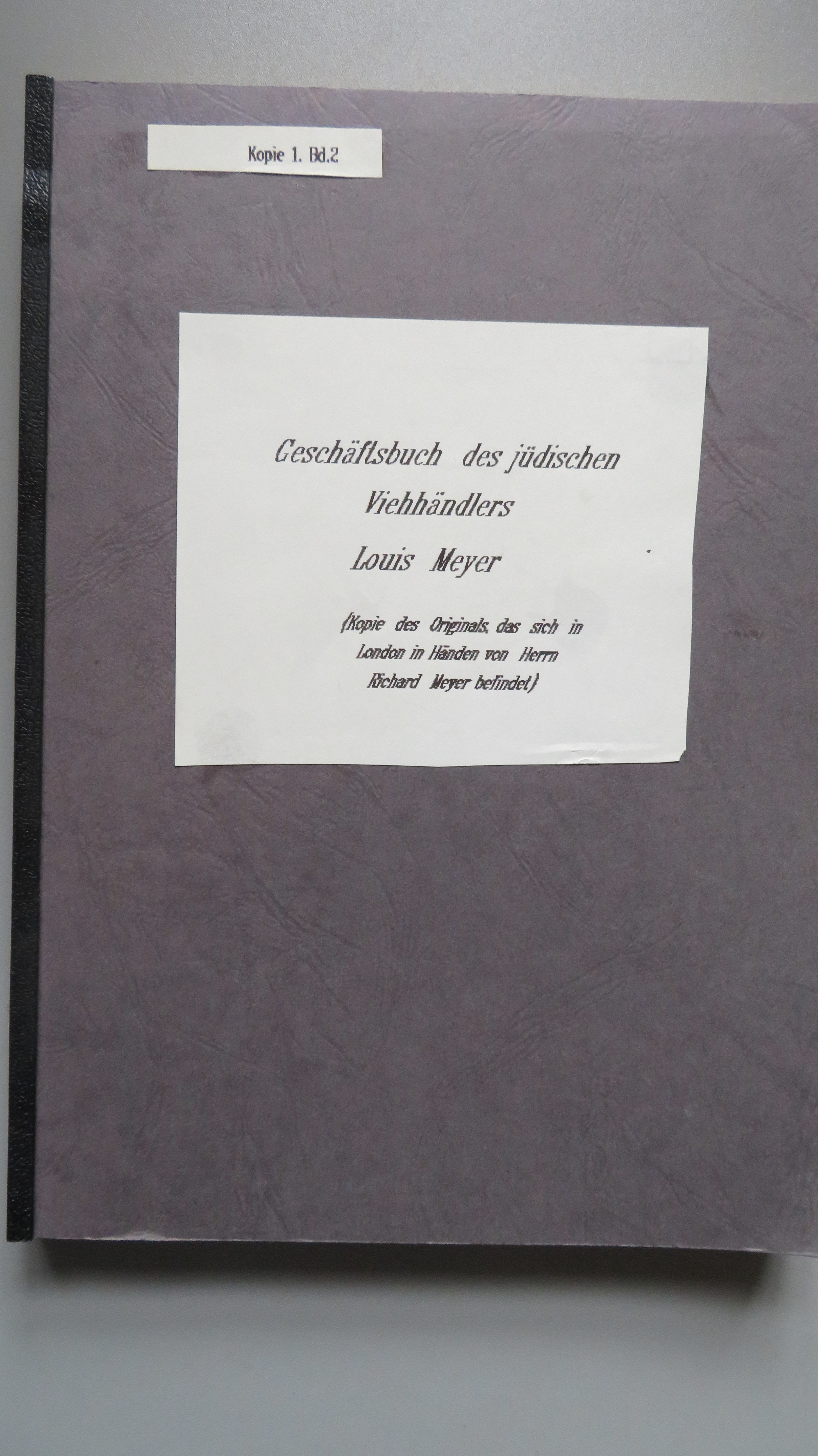 Geschäftsbuch des jüdischen Viehhändlers Lous Meyer (Heimatmuseum Schloss Sinzig CC BY-NC-SA)