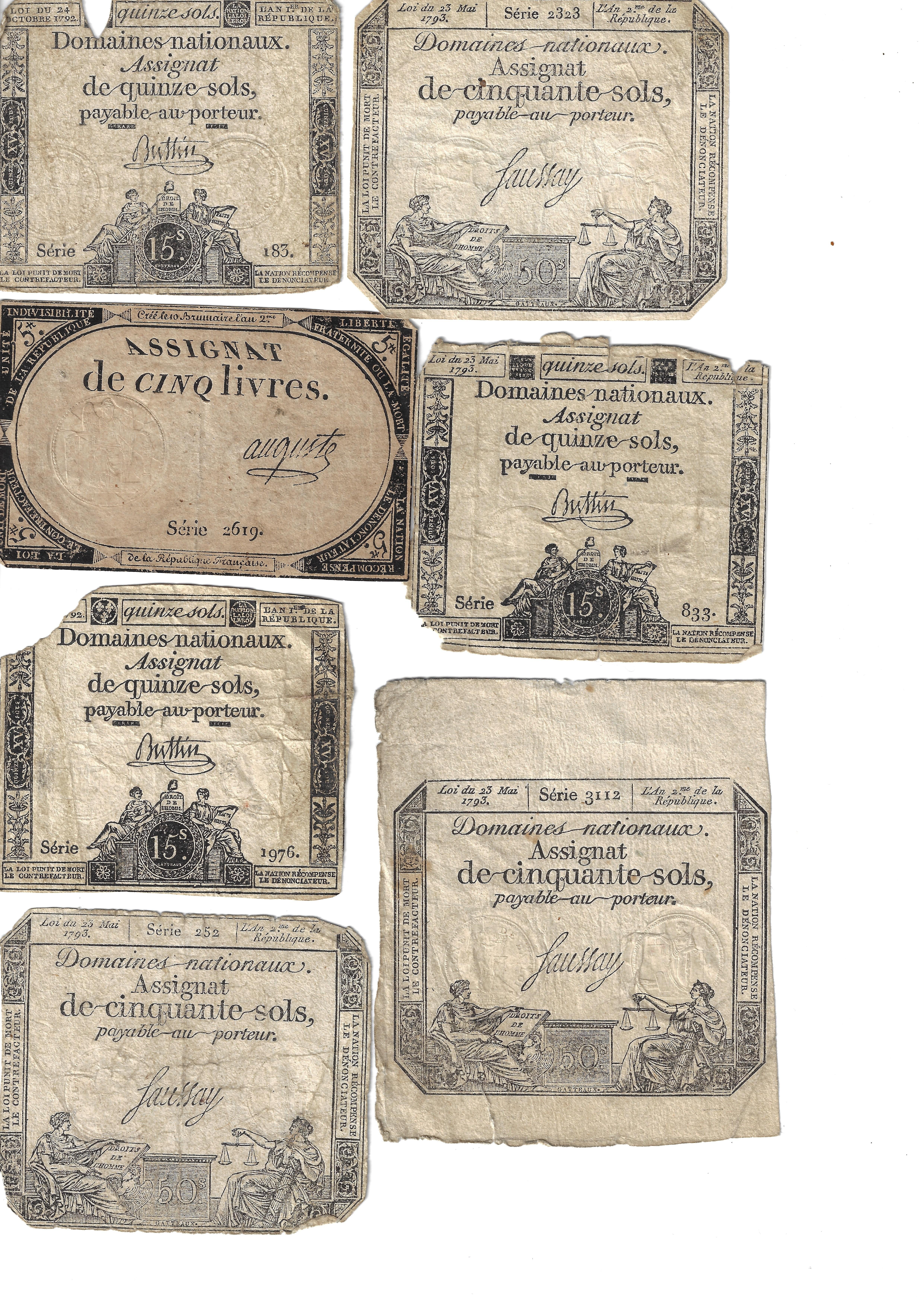 Papiergeld aus der französischen Revolution (Heimatmuseum Schloss Sinzig CC BY-NC-SA)