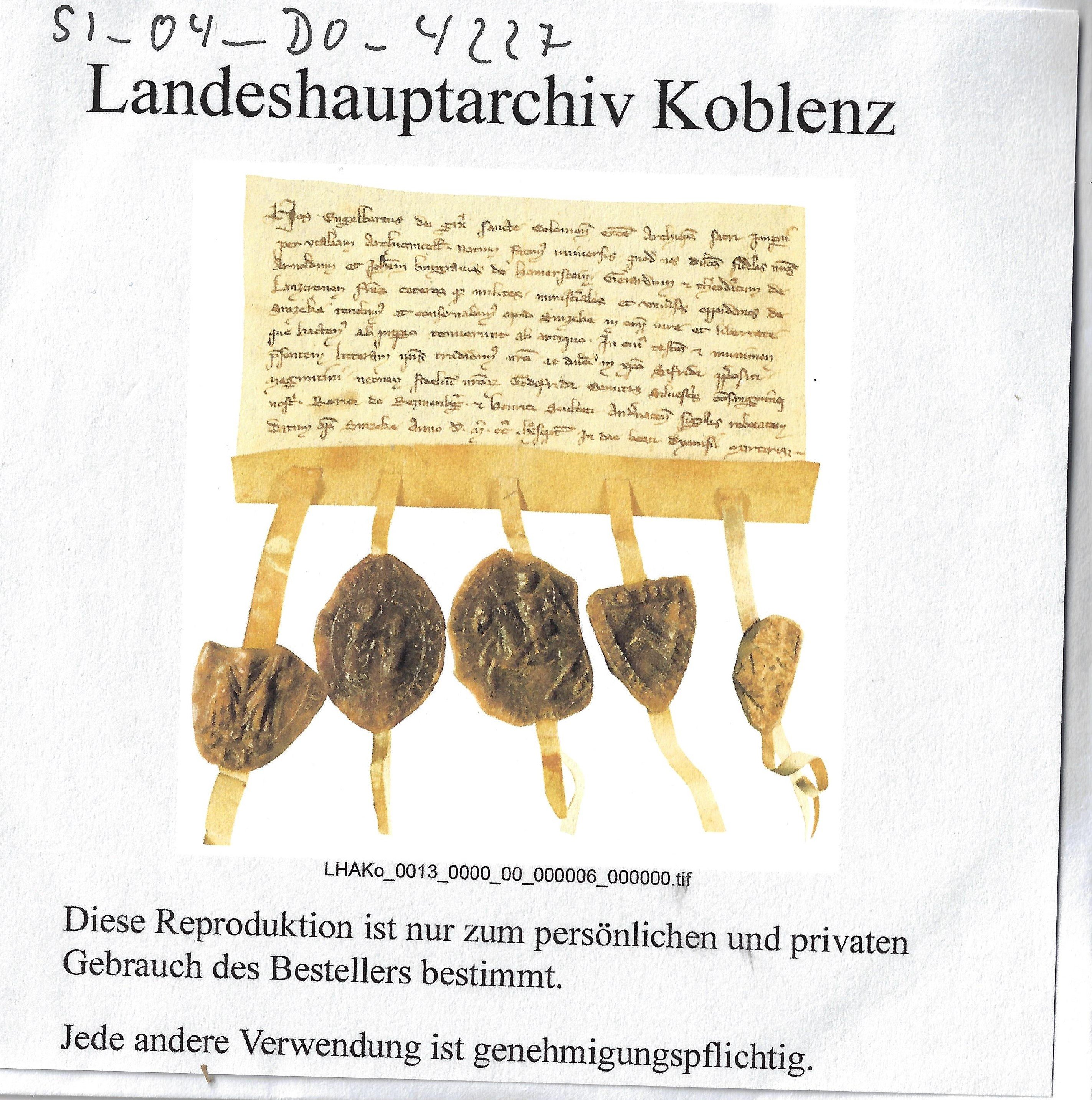Stadtwerdungsurkunde vom 09.10.1267 (Heimatmuseum Schloss Sinzig CC BY-NC-SA)