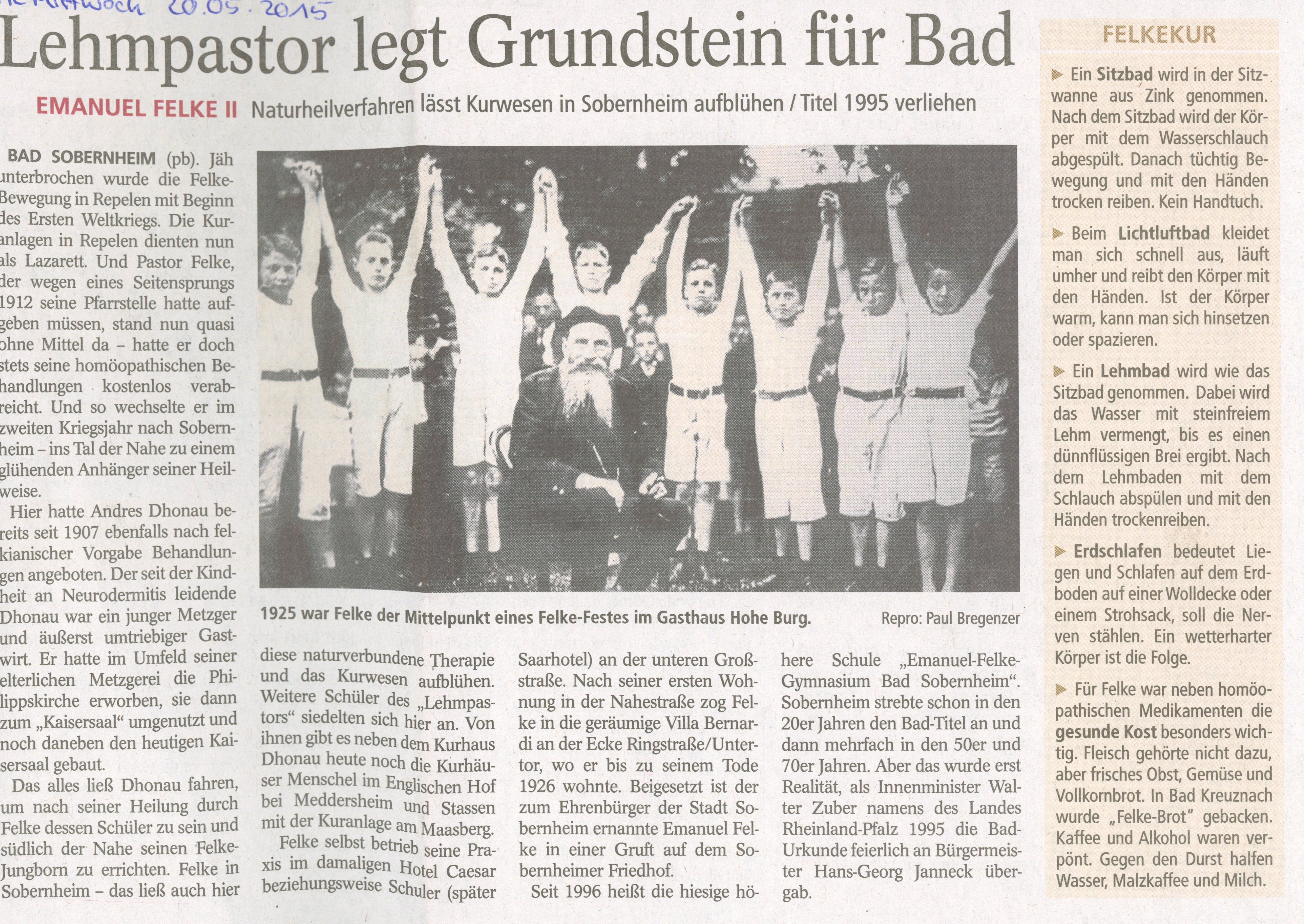 Lehmpastor legt Grundstein für Bad (Heimatmuseum Bad Sobernheim CC BY-NC-SA)