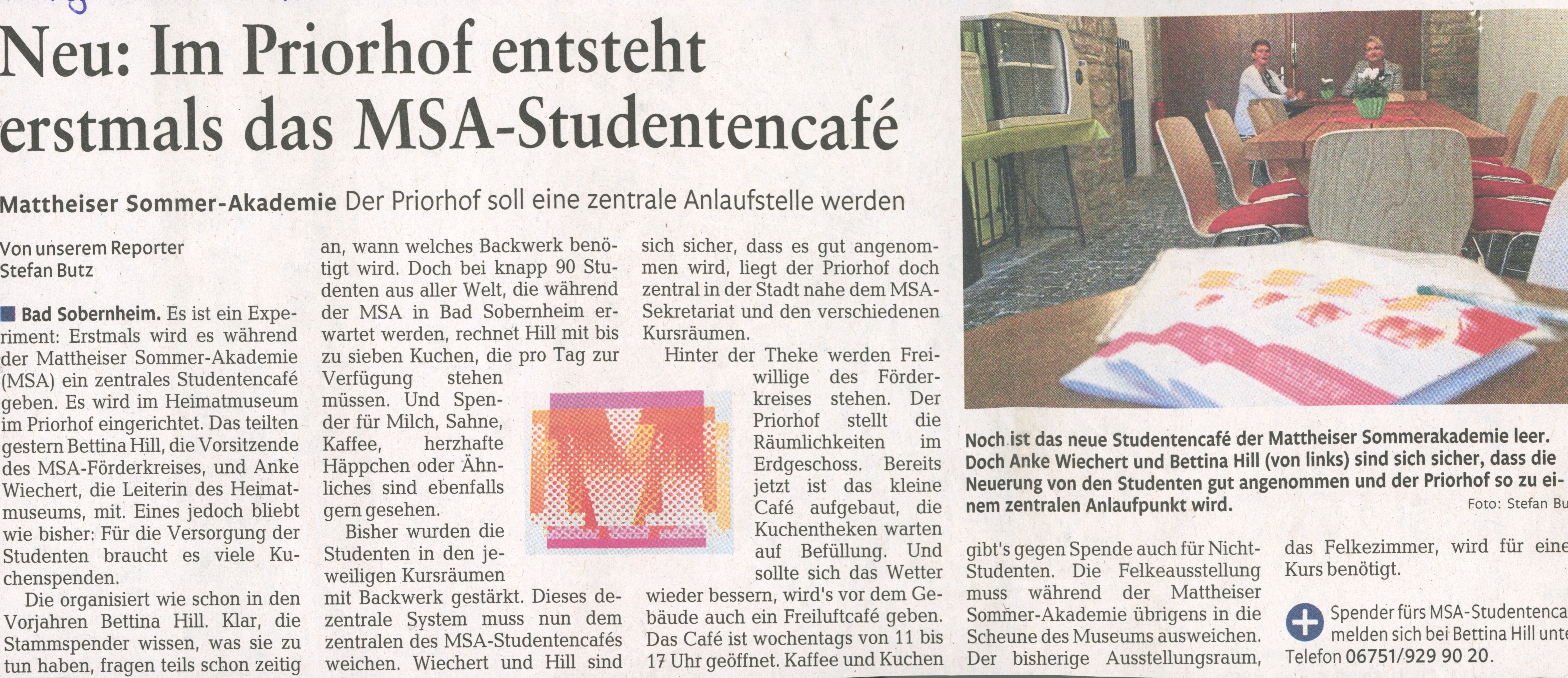 Neu: Im Priorhof entsteht erstmals das MSA-Studentencafé (Heimatmuseum Bad Sobernheim CC BY-NC-SA)