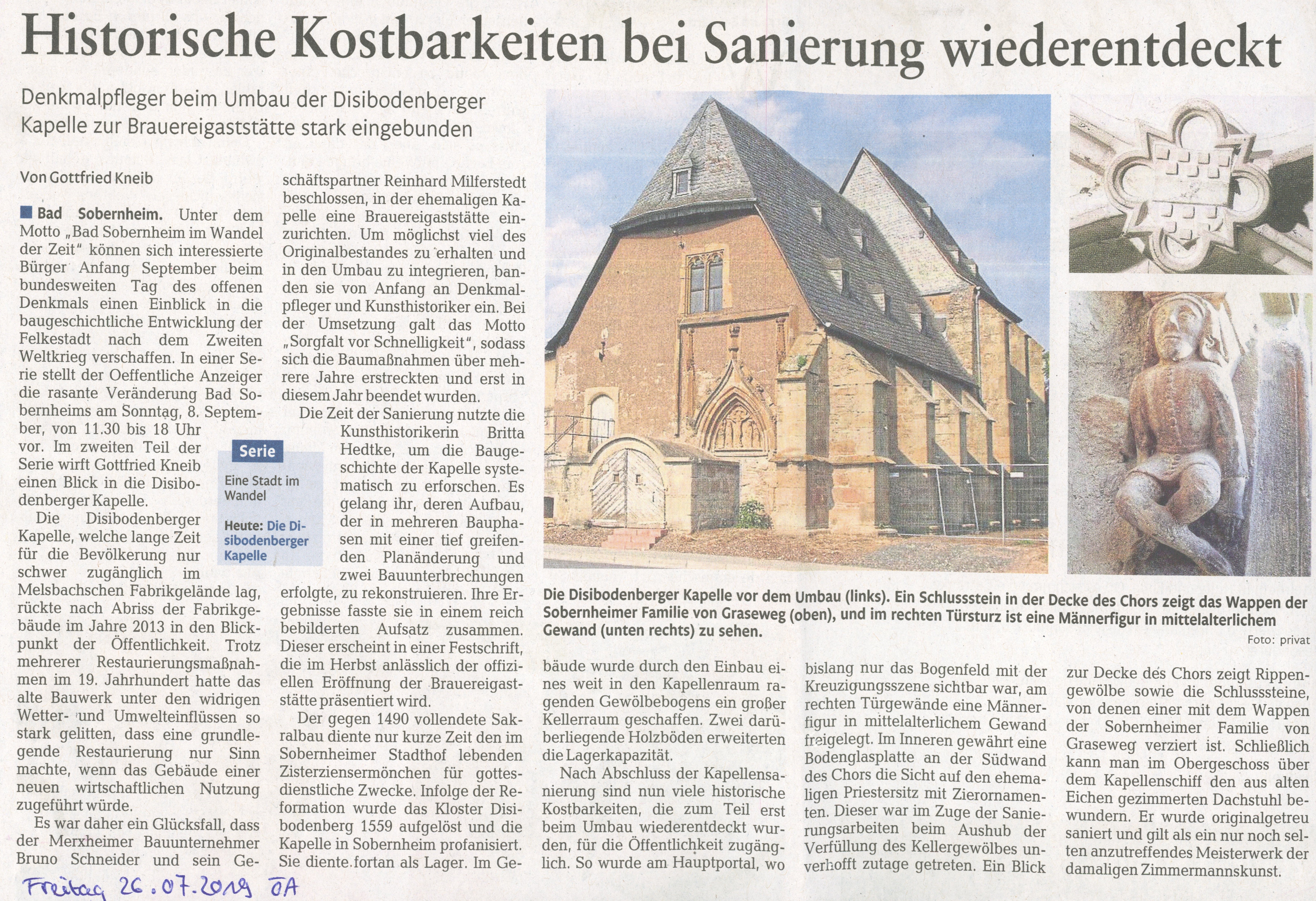 Historische Kostbarkeiten bei der Sanierung wiederentdeckt (Heimatmuseum Bad Sobernheim CC BY-NC-SA)