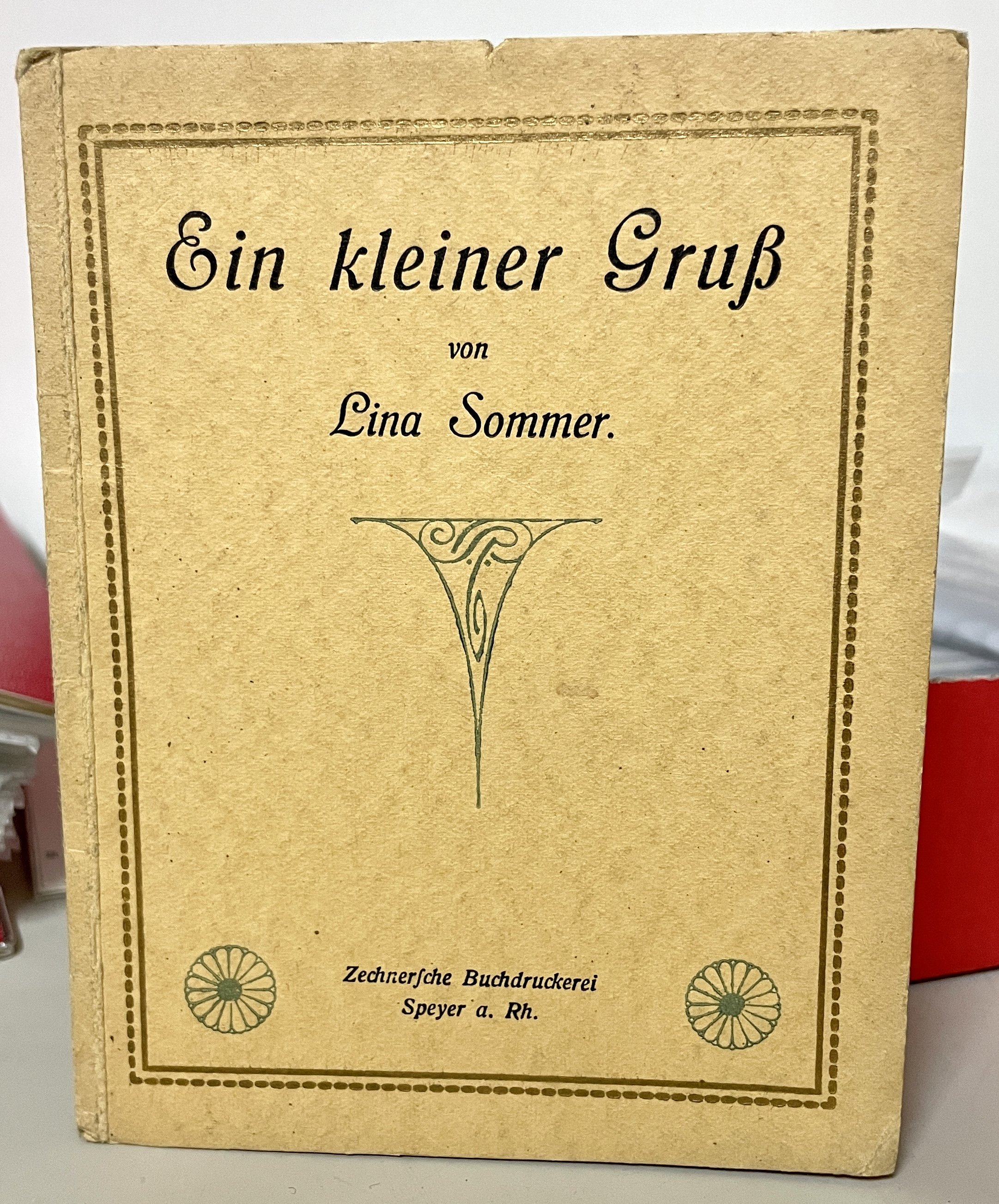 Gedichtbändchen Lina Sommer (Museum Im Alten Rathaus Grünstadt CC BY-NC-SA)