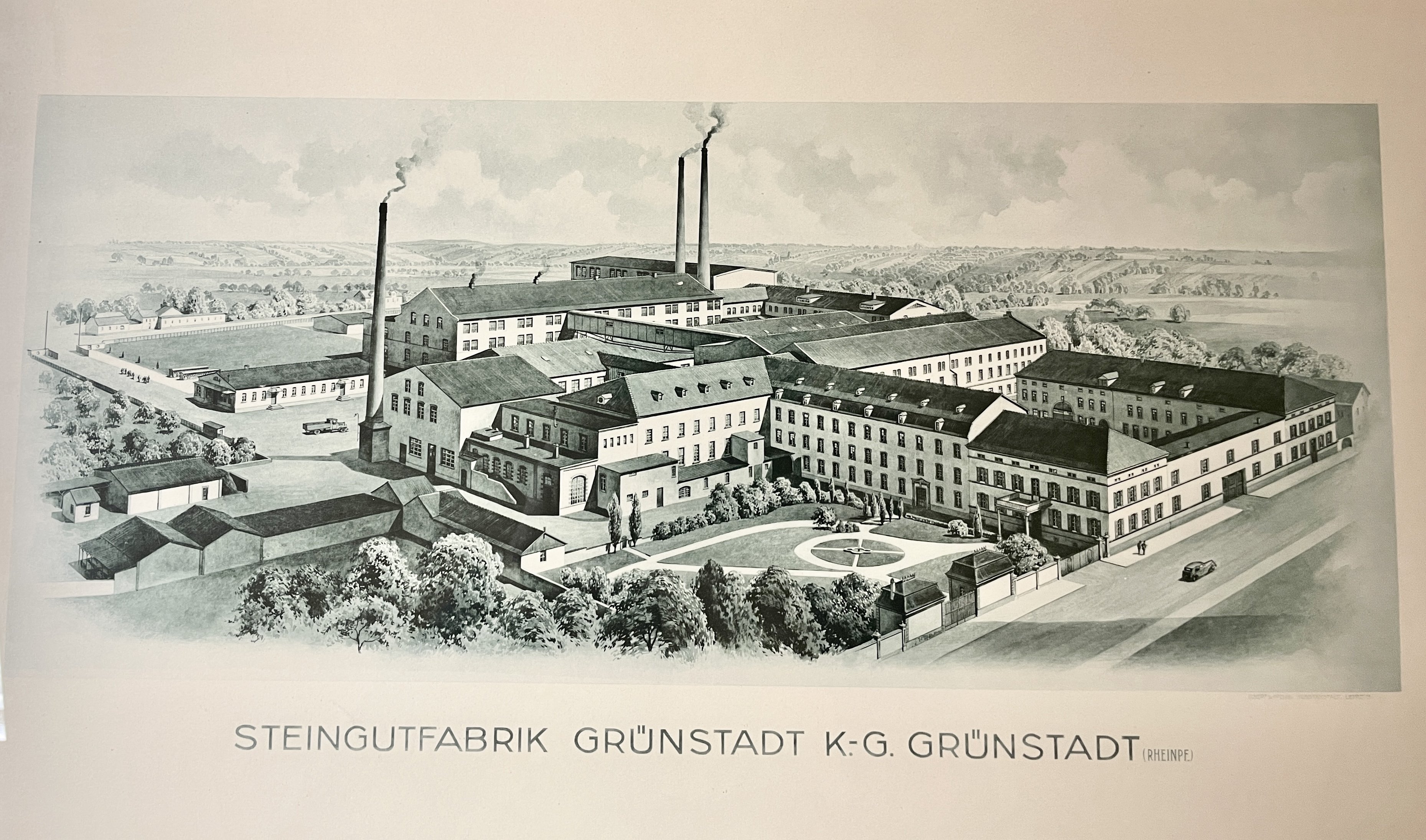 Lithografie Steingutfabrik Grünstadt (Museum Im Alten Rathaus Grünstadt CC BY-NC-SA)