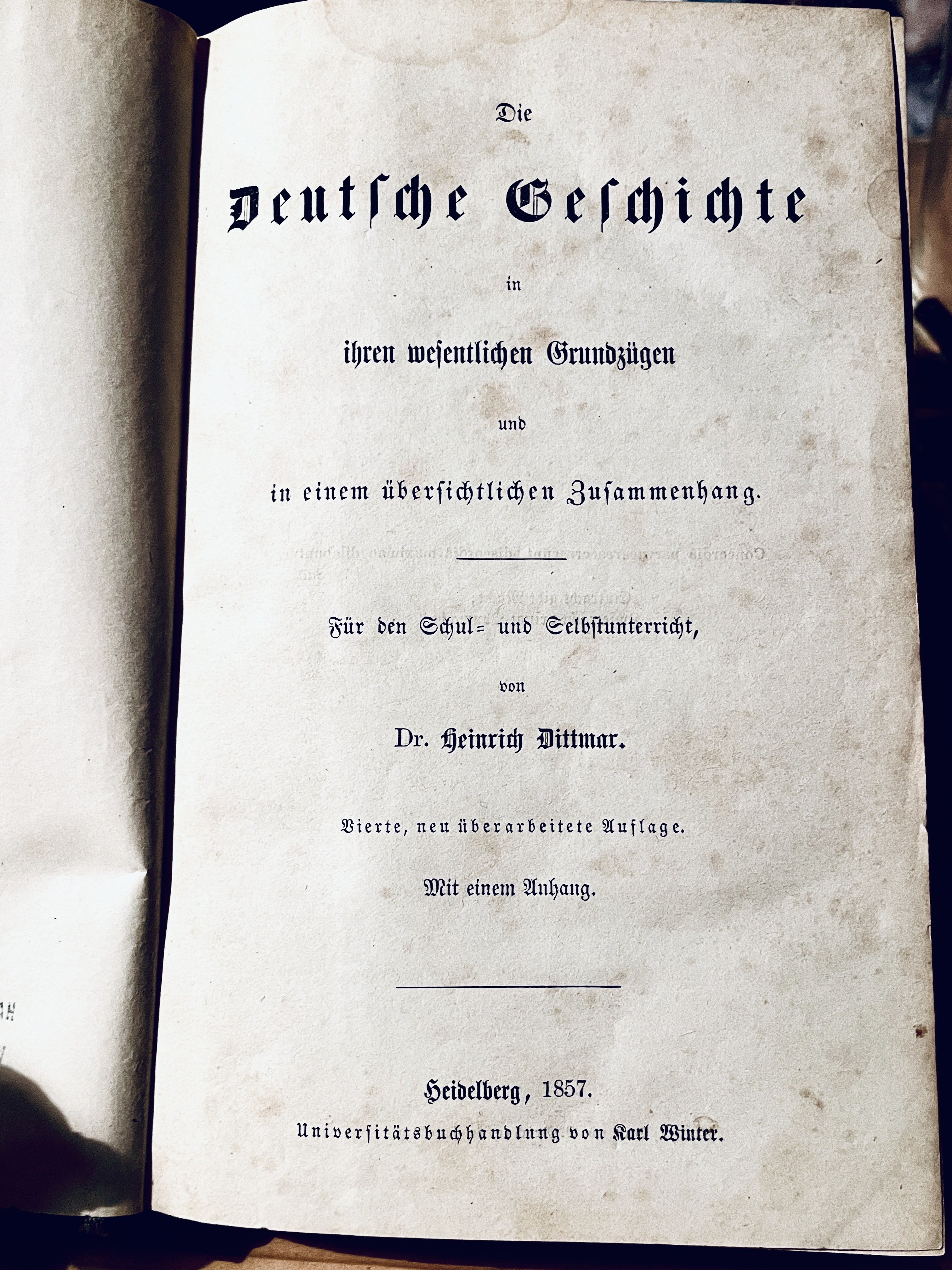 Deutsche Geschichte von Heinrich Dittmar (Museum Im Alten Rathaus Grünstadt CC BY-NC-SA)