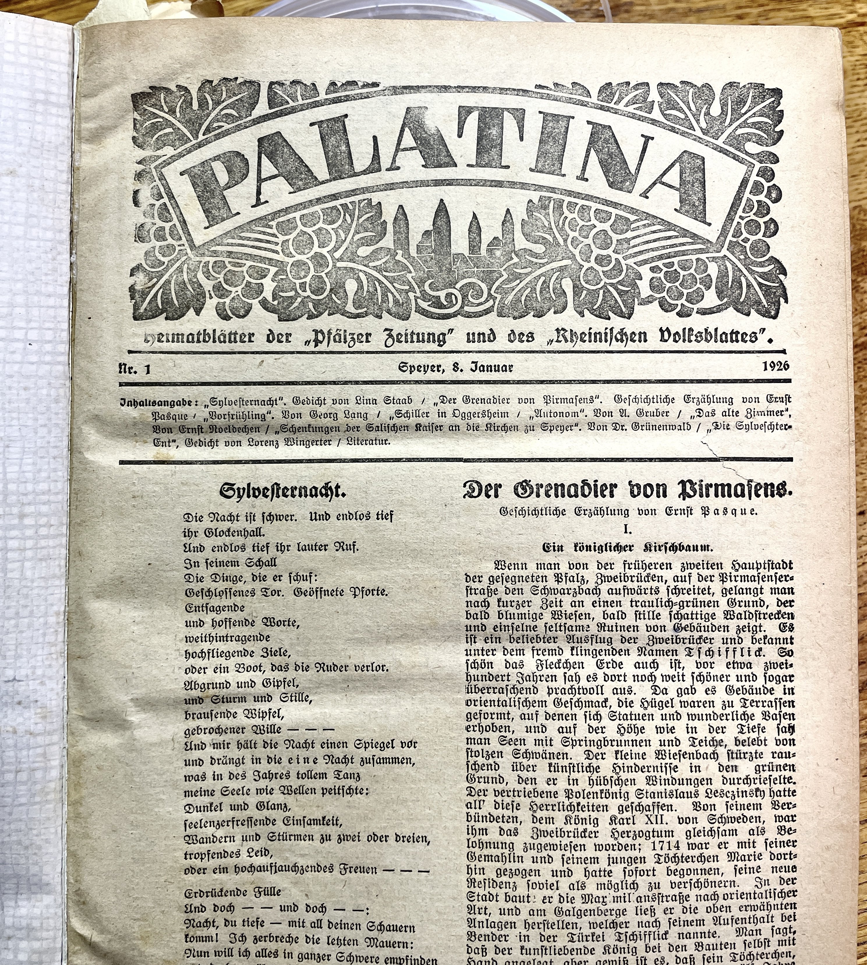 „Palatina“, Jahresband 1926 (Museum Im Alten Rathaus Grünstadt CC BY-NC-SA)