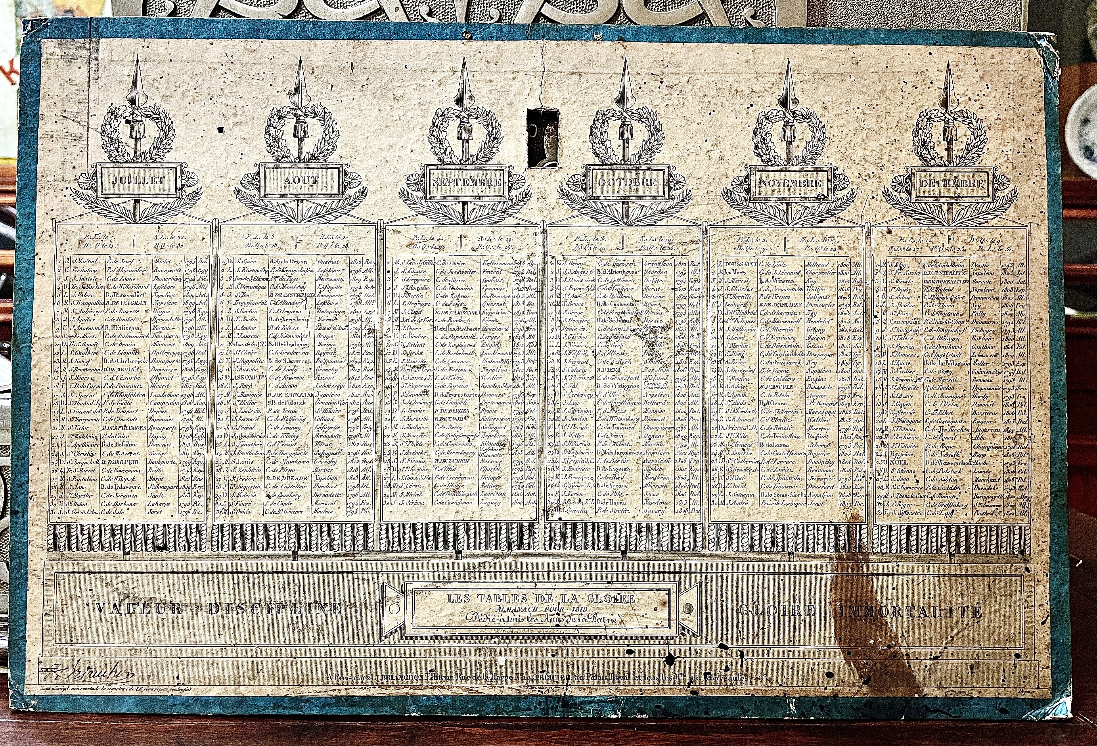 Französischer Veteranenkalender 1819 (Museum Im Alten Rathaus Grünstadt CC BY-NC-SA)