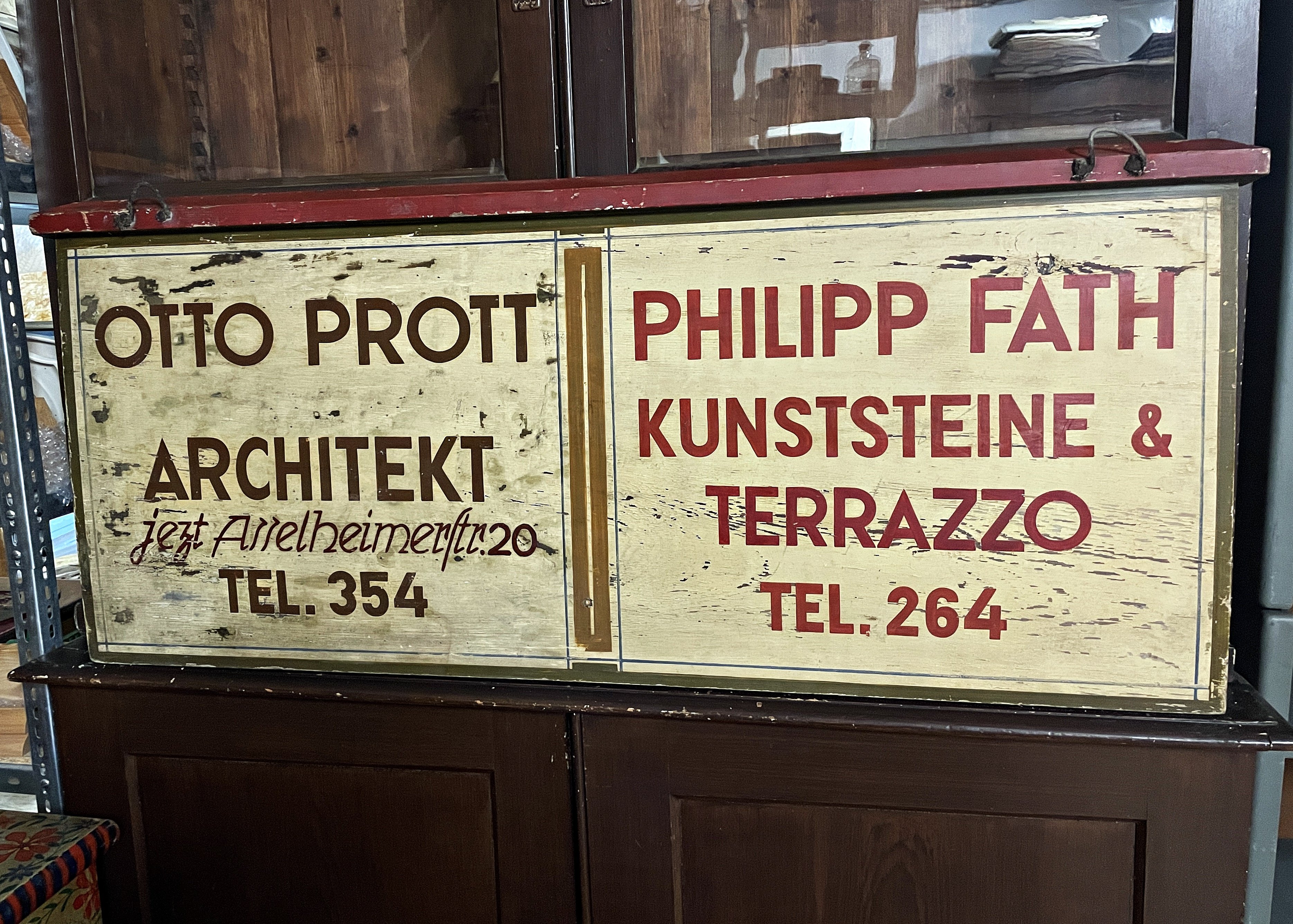 Firmenschild Prott und Fath (Museum Im Alten Rathaus Grünstadt CC BY-NC-SA)