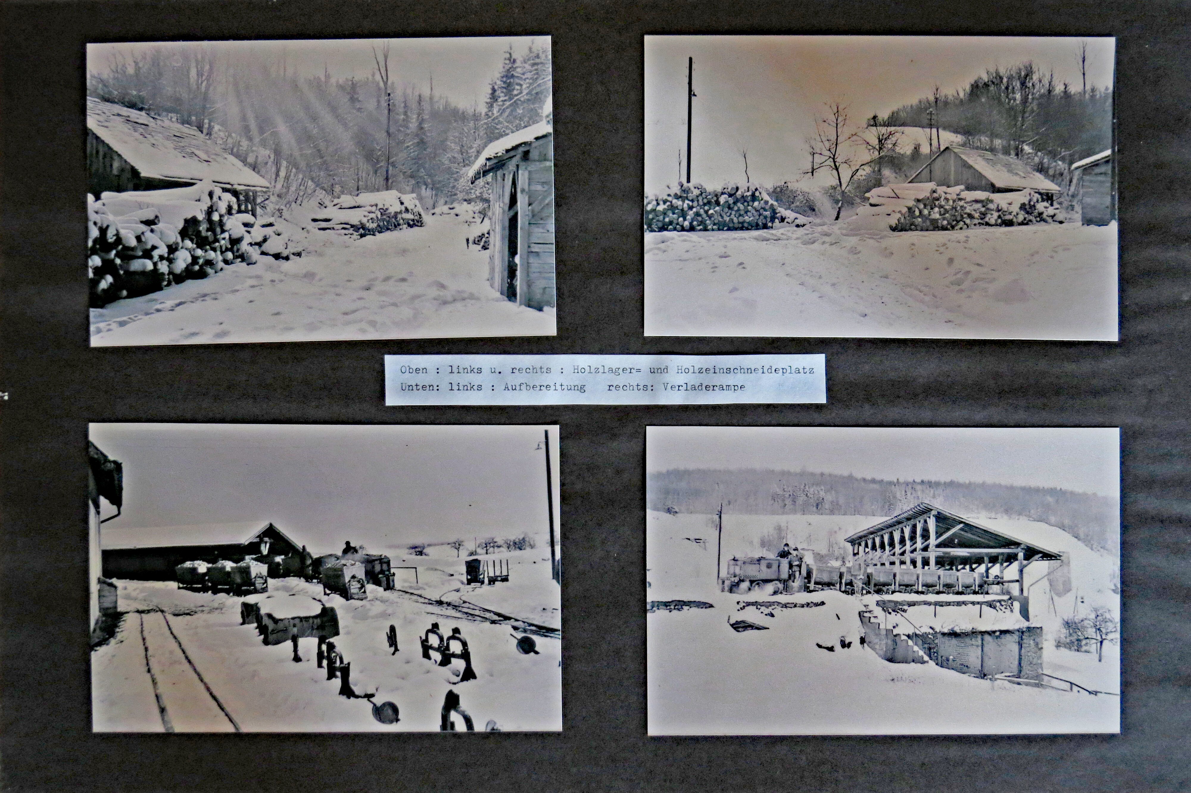 Konvolut Gegenstände von Steiger Wilhelm Gerlach: 4 Bilder der winterlichen Grube Zollhaus (Museumsverein Einrich e.V. CC BY-NC-SA)