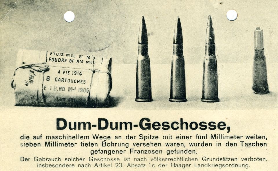 Postkarte &quot;Dum-Dum-Geschosse&quot; (Historisches Museum der Pfalz, Speyer CC BY)
