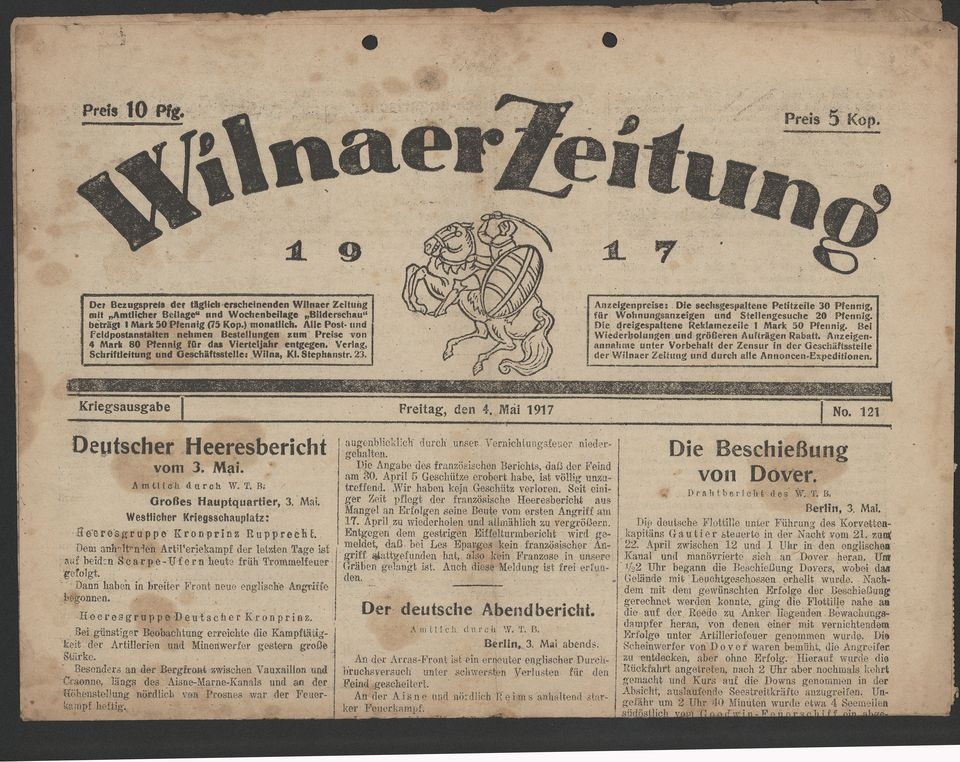 Wilnaer Zeitung (Historisches Museum der Pfalz, Speyer CC BY)