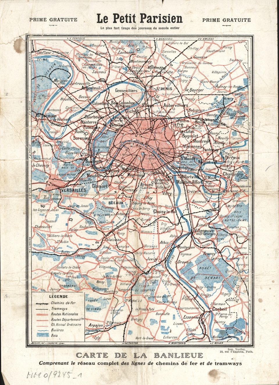 Karte des Banlieue von Paris  (Historisches Museum der Pfalz, Speyer CC BY)