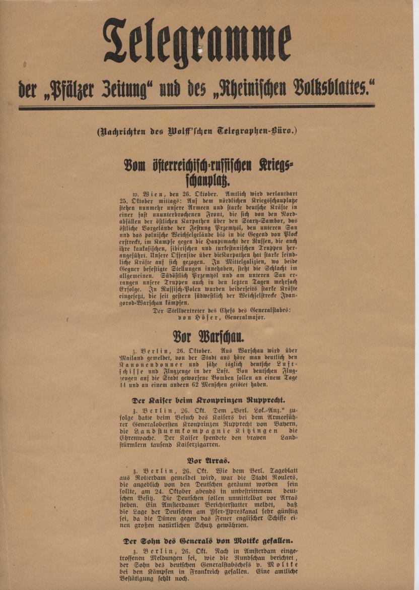 Tagesbericht - Nachrichtenblatt (Historisches Museum der Pfalz, Speyer CC BY)