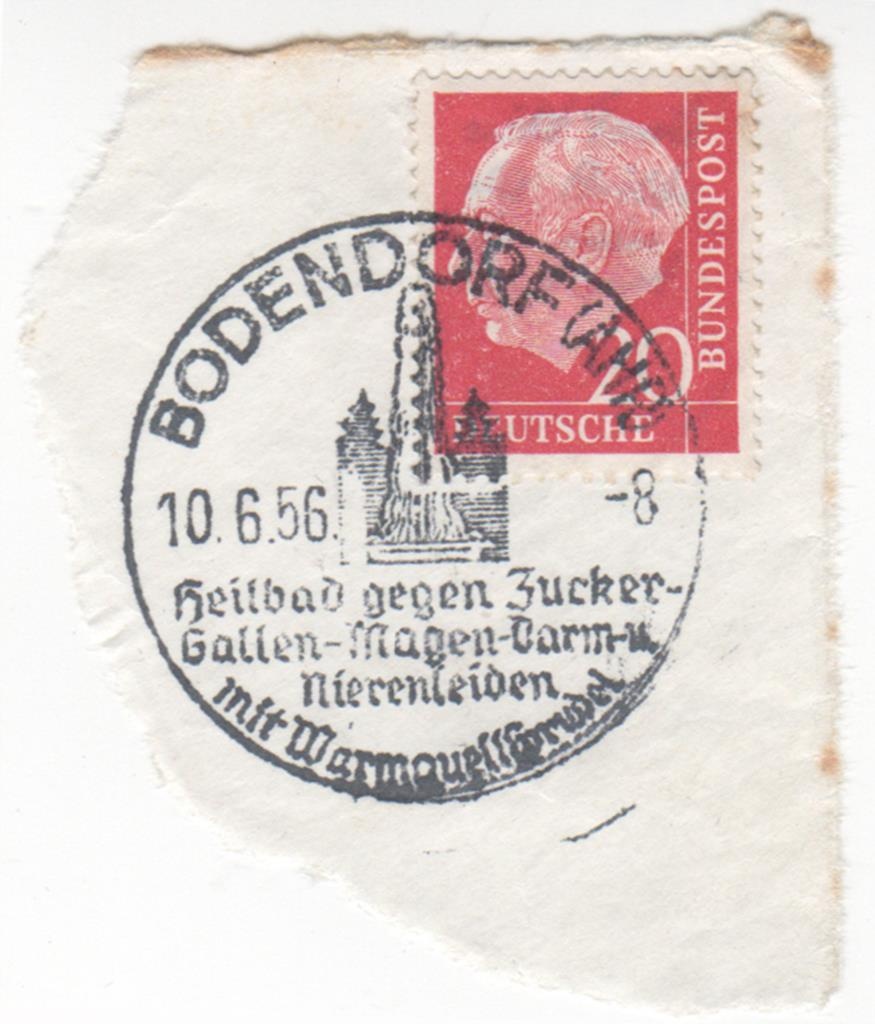 Briefmarke mit Poststempel (Heimatmuseum und -Archiv Bad Bodendorf CC BY-NC-SA)