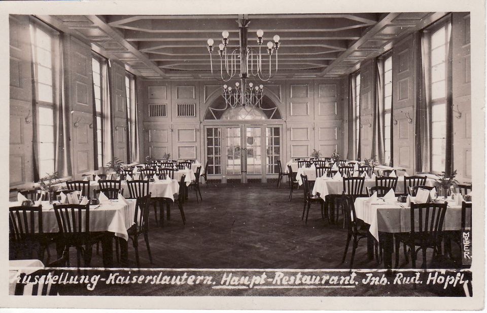 Ausstellung-Kaiserslautern. Haupt-Restaurant. Inh. Rud. Höpfl (Theodor-Zink-Museum Kaiserslautern CC BY-NC-SA)