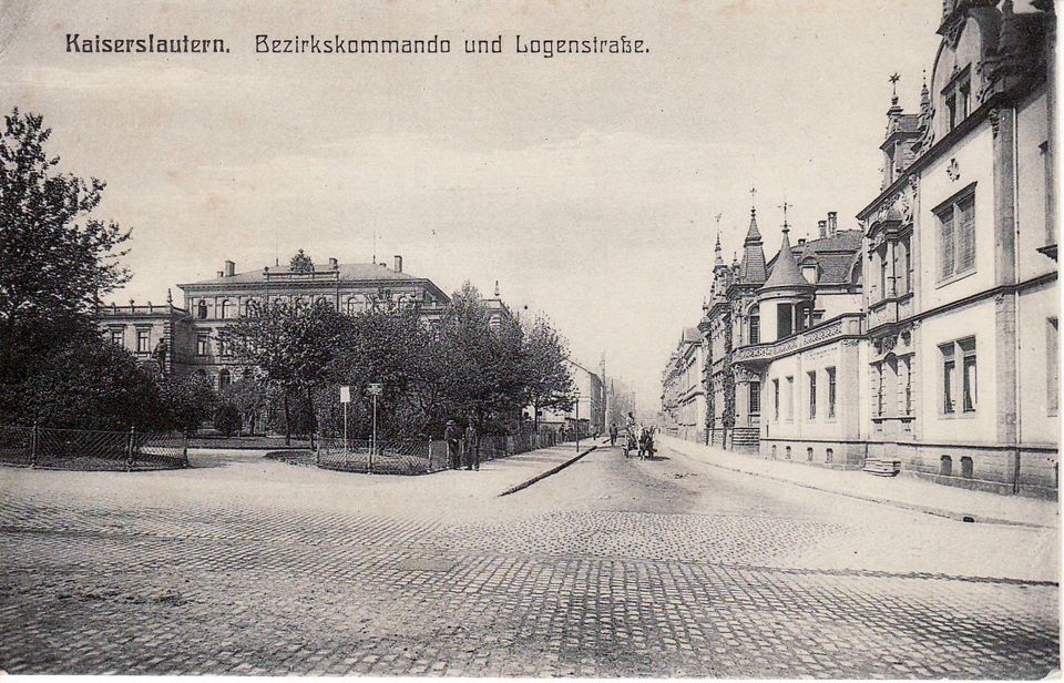 Kaiserslautern. Bizirkskommando und Logenstraße (Theodor-Zink-Museum Kaiserslautern CC BY-NC-SA)