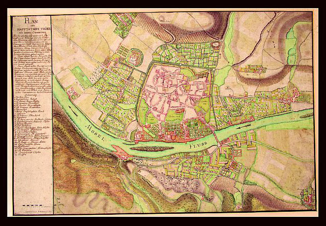Plan der Stadt Trier (Stadtmuseum Simeonstift Trier CC BY-NC-ND)