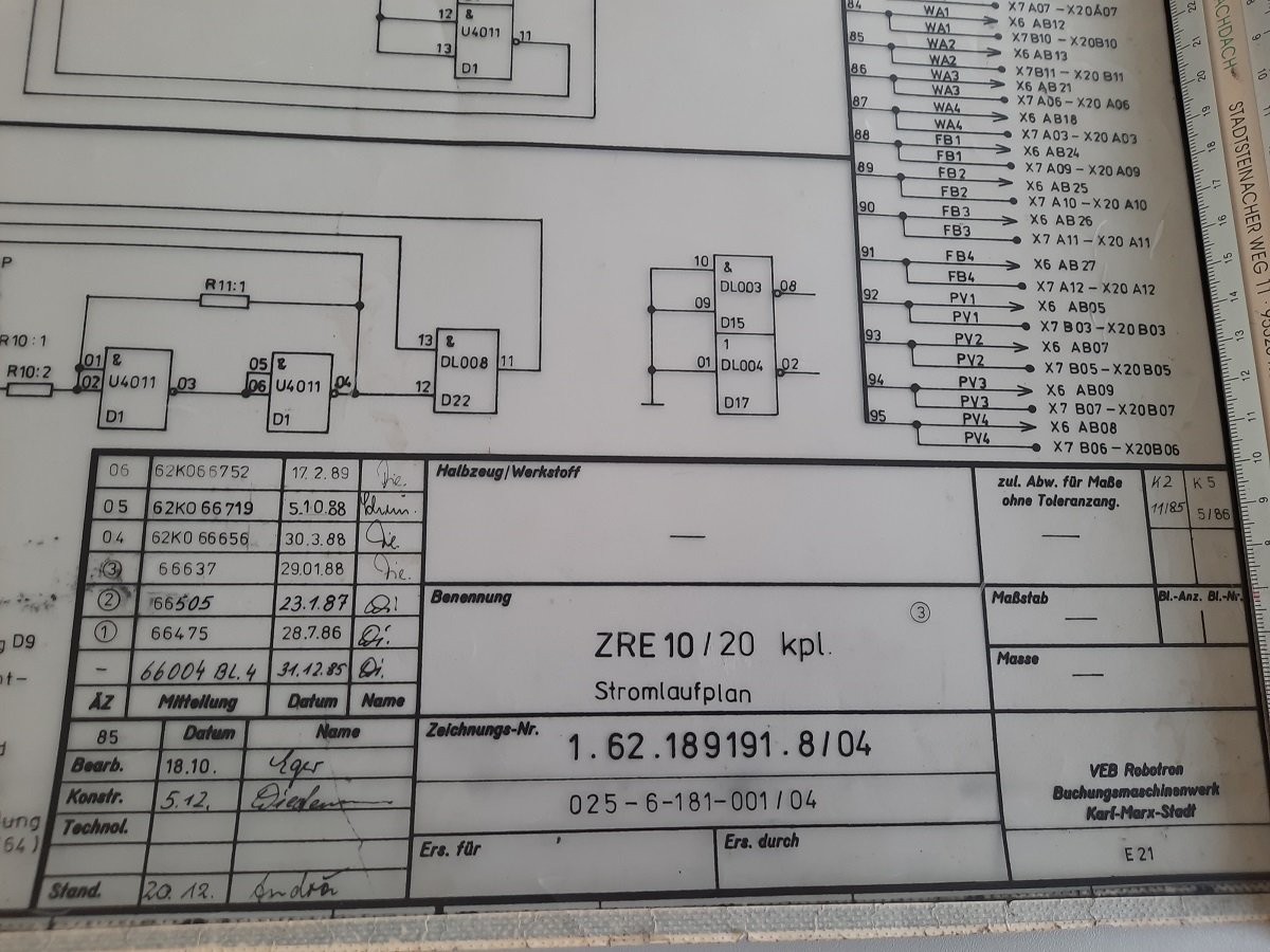 ZRE 10/20 kpl. Stromlaufplan (ZCOM Zuse-Computer-Museum CC0)
