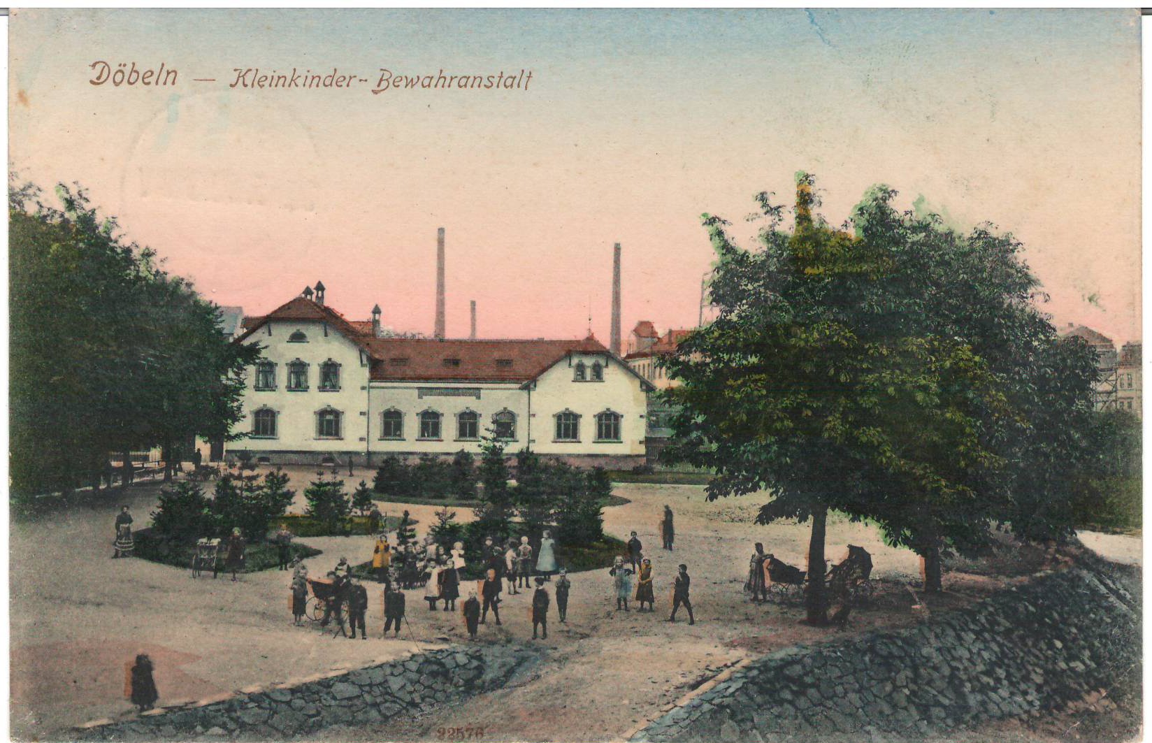 Ansichtspostkarte Döbeln: Kleinkinder-Bewahranstalt (Stadtmuseum / Kleine Galerie Döbeln CC BY-NC-SA)