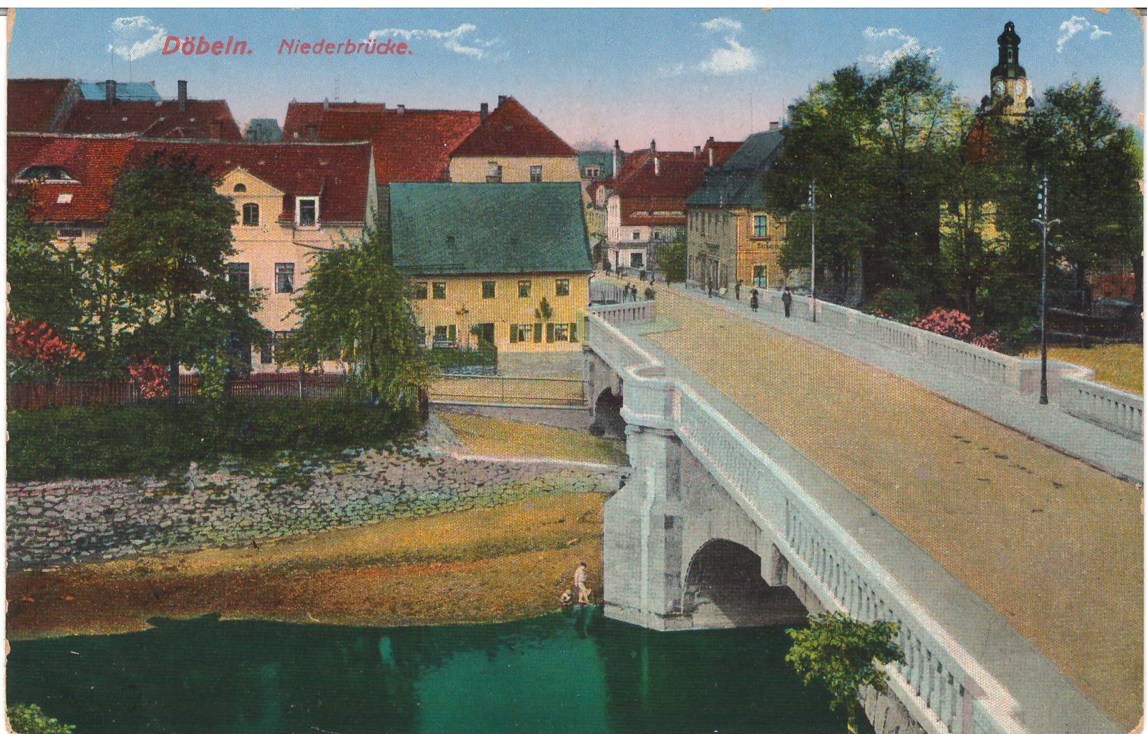 Ansichtspostkarte Döbeln: Niederbrücke (Stadtmuseum / Kleine Galerie Döbeln CC BY-NC-SA)