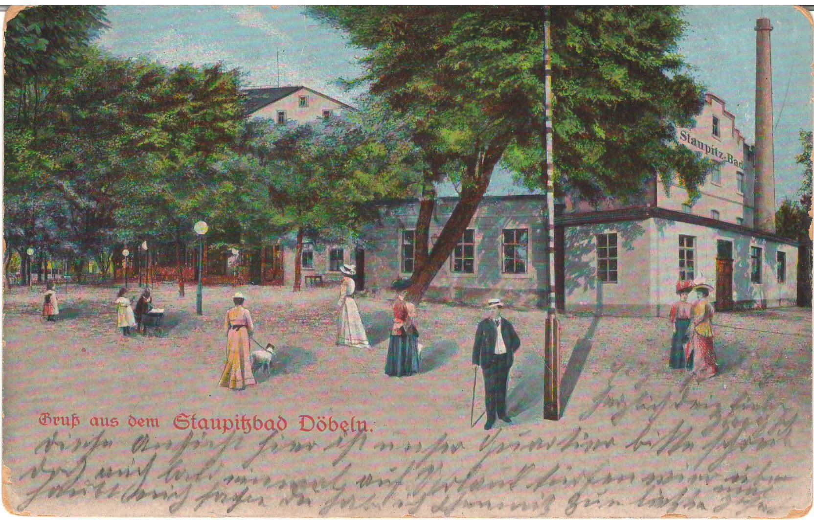 Ansichtspostkarte Döbeln: Gruß aus dem Staupitz-Bad (Stadtmuseum / Kleine Galerie Döbeln CC BY-NC-SA)