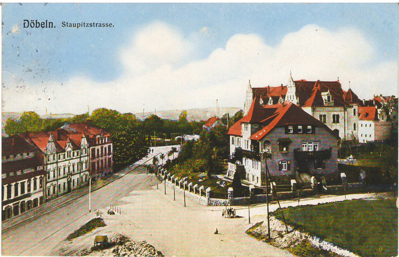Ansichtspostkarte Döbeln: Staupitzstraße (Stadtmuseum / Kleine Galerie Döbeln CC BY-NC-SA)