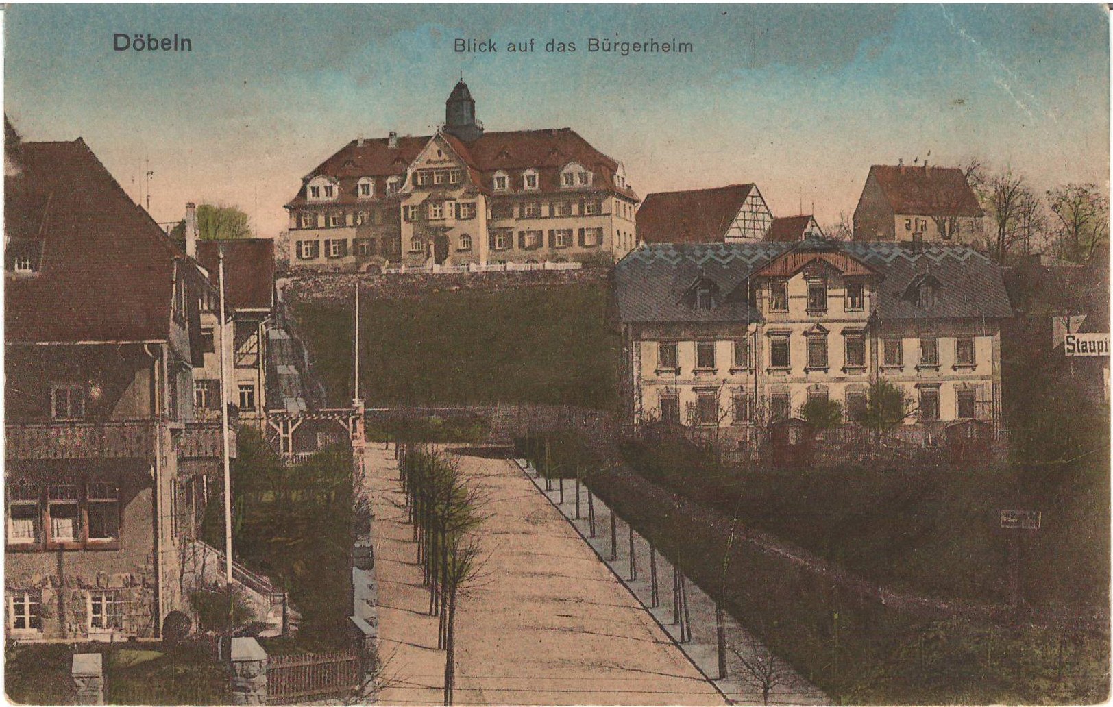 Ansichtspostkarte Döbeln: Blick auf das Bürgerheim (Stadtmuseum / Kleine Galerie Döbeln CC BY-NC-SA)