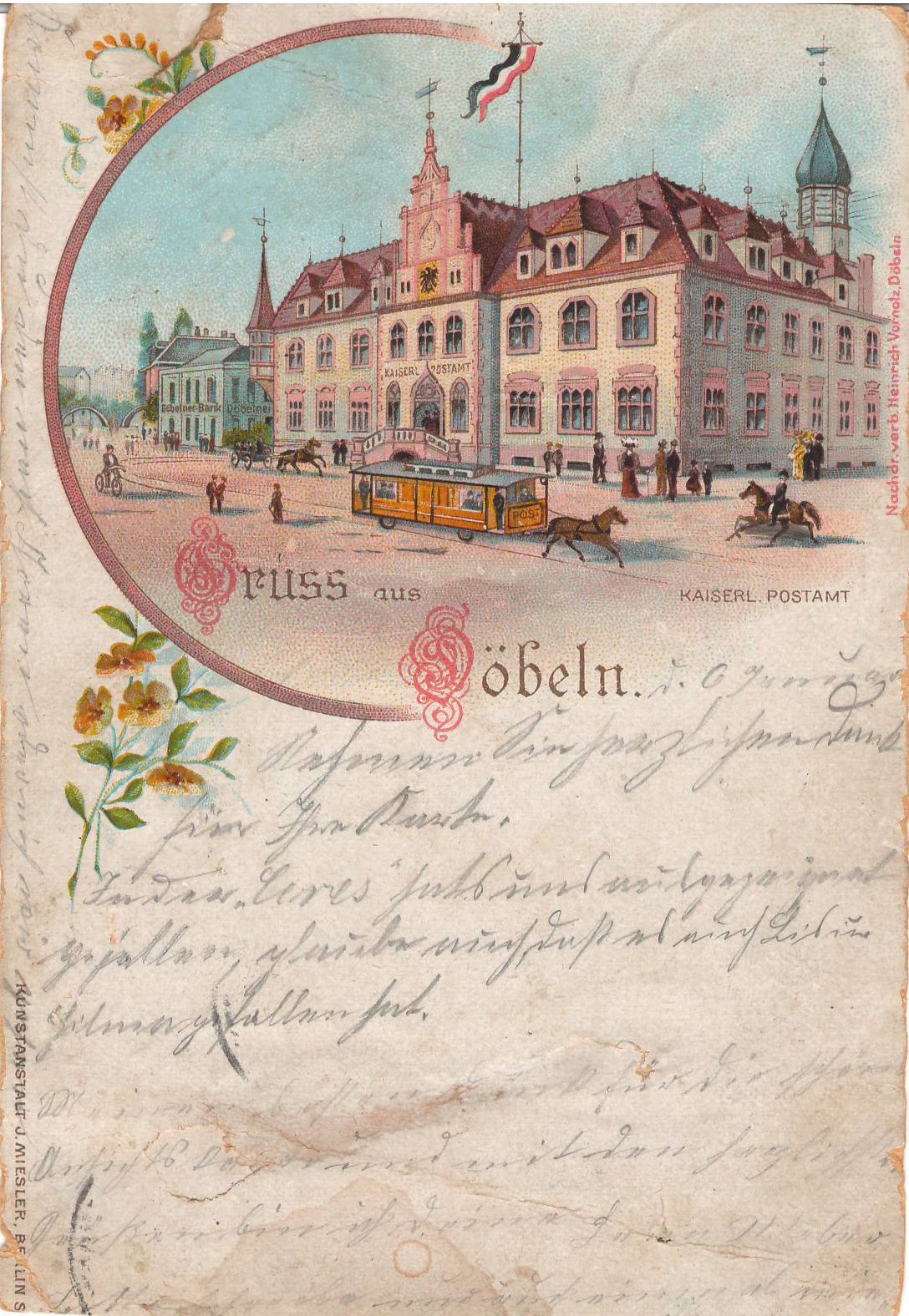 Ansichtspostkarte Döbeln: Kaiserliches Postamt (Stadtmuseum / Kleine Galerie Döbeln CC BY-NC-SA)