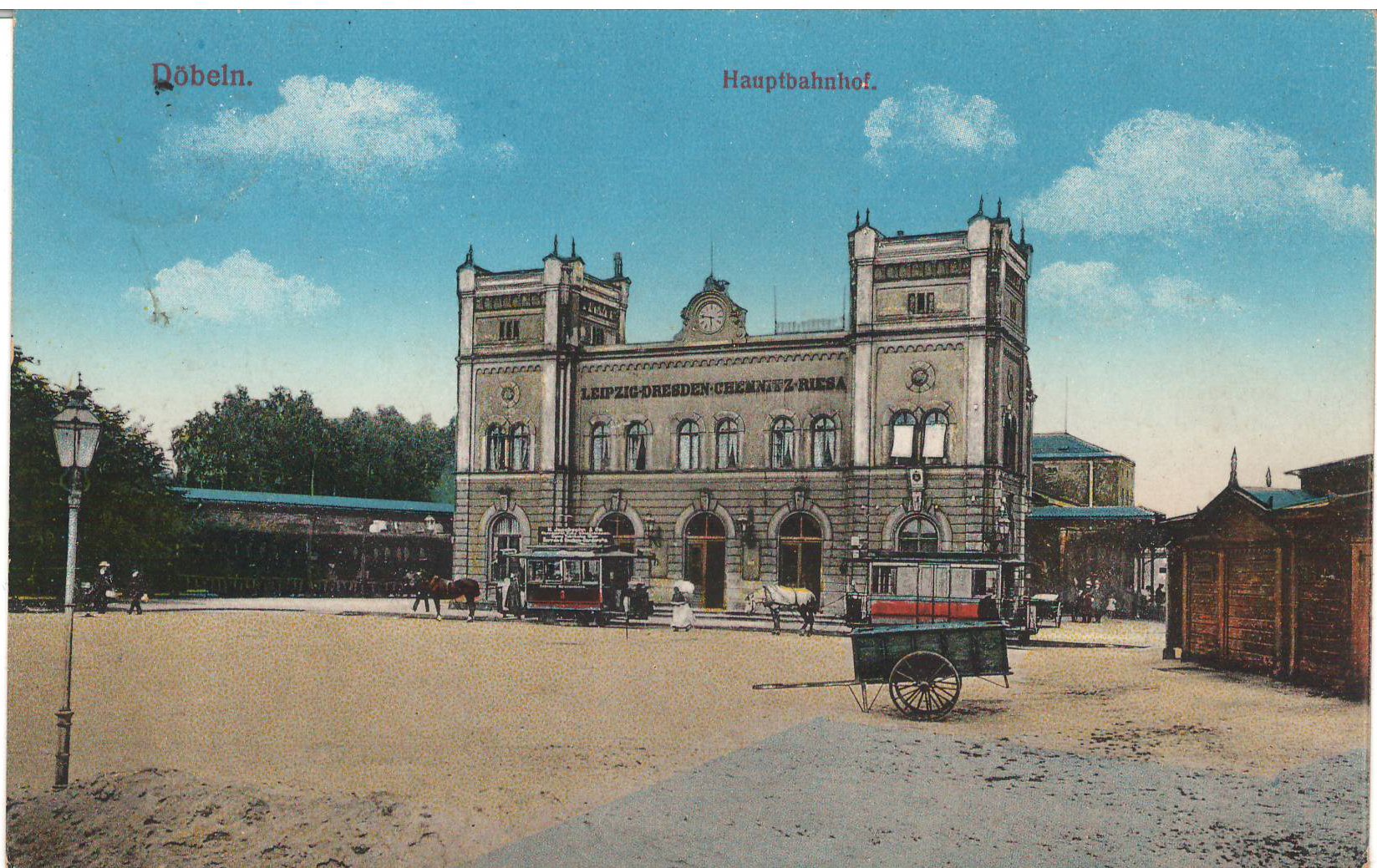 Ansichtspostkarte Döbeln: Haupbahnhof (Stadtmuseum / Kleine Galerie Döbeln CC BY-NC-SA)