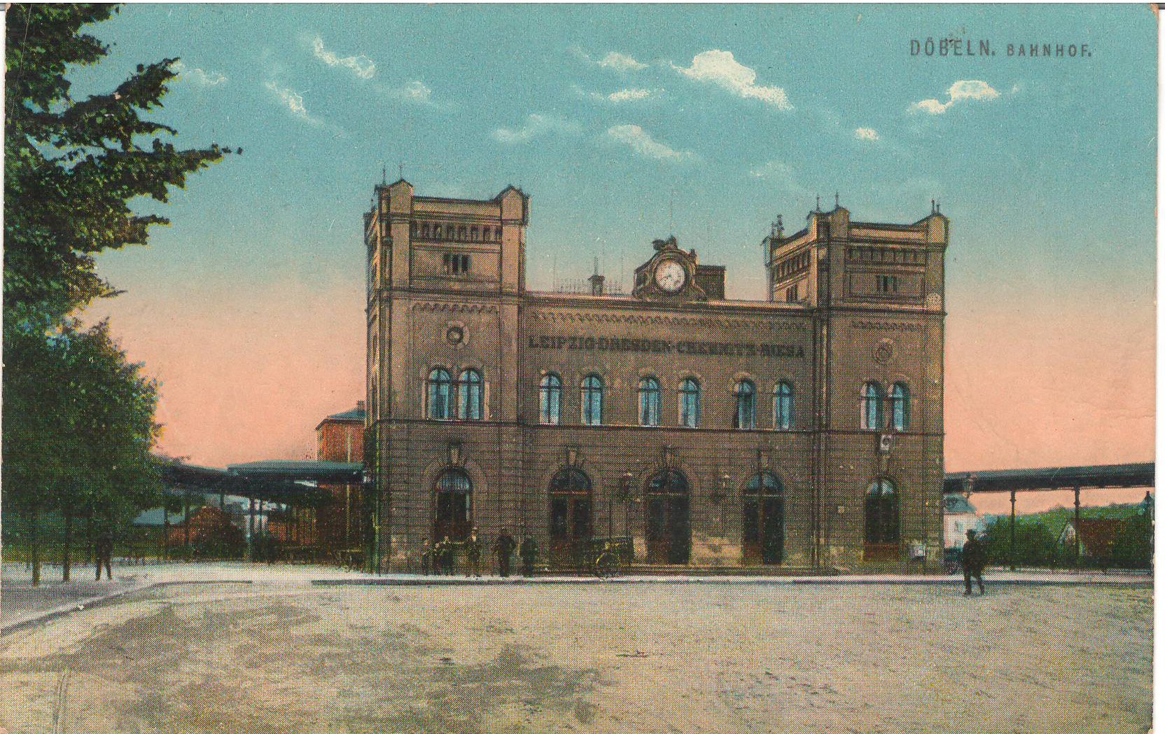 Ansichtspostkarte Döbeln: Bahnhof (Stadtmuseum / Kleine Galerie Döbeln CC BY-NC-SA)