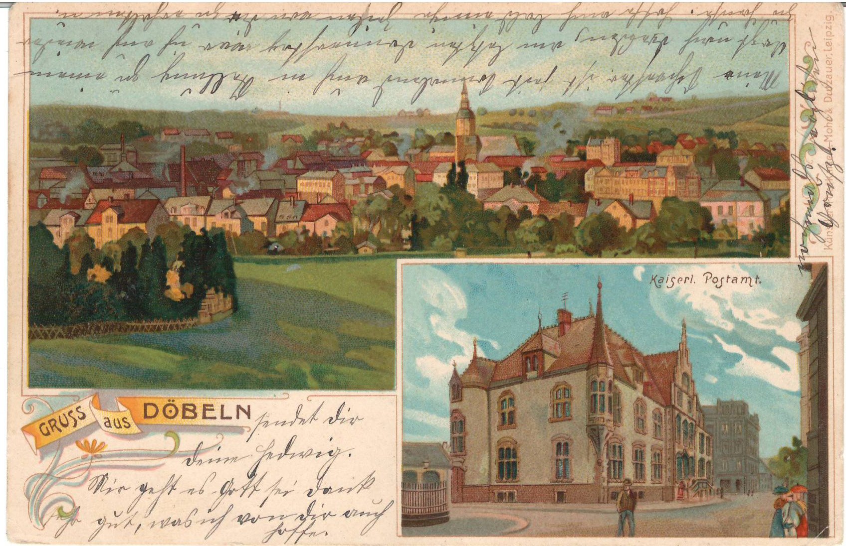 Ansichtspostkarte Döbeln: Gruß aus Döbeln (Stadtmuseum / Kleine Galerie Döbeln CC BY-NC-SA)