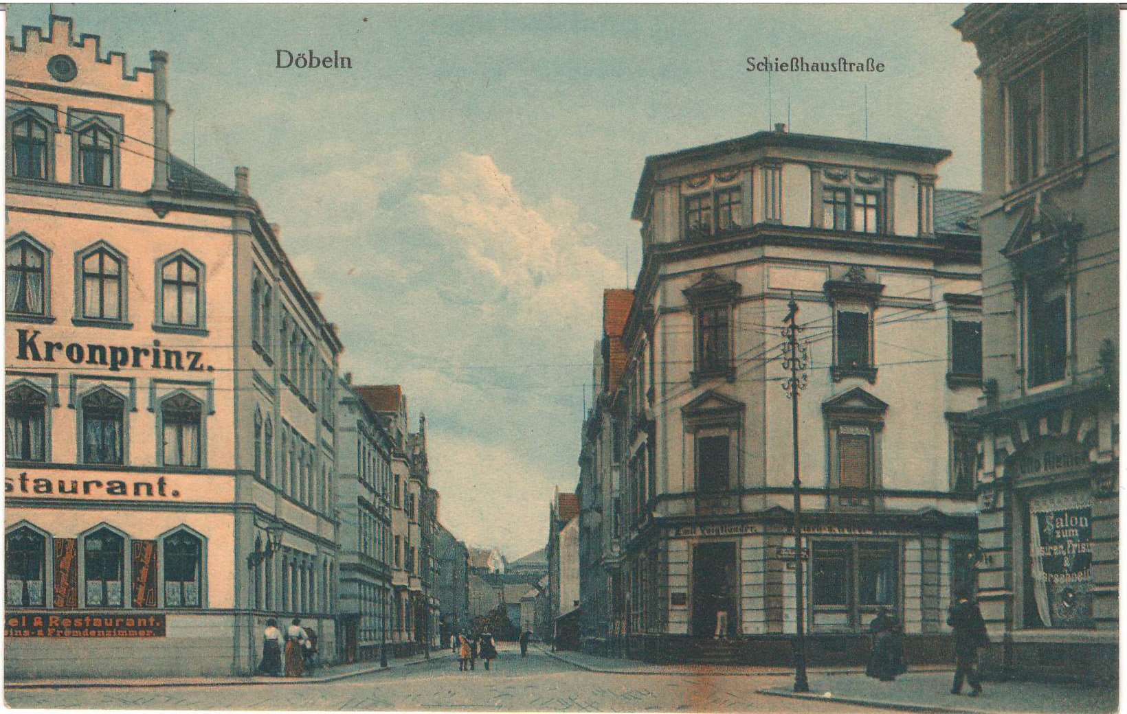 Ansichtspostkarte Döbeln: Schießhausstraße (Stadtmuseum / Kleine Galerie Döbeln CC BY-NC-SA)