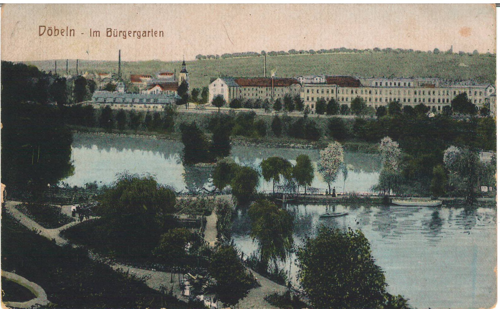 Ansichtspostkarte Döbeln: Im Bürgergarten (Stadtmuseum / Kleine Galerie Döbeln CC BY-NC-SA)