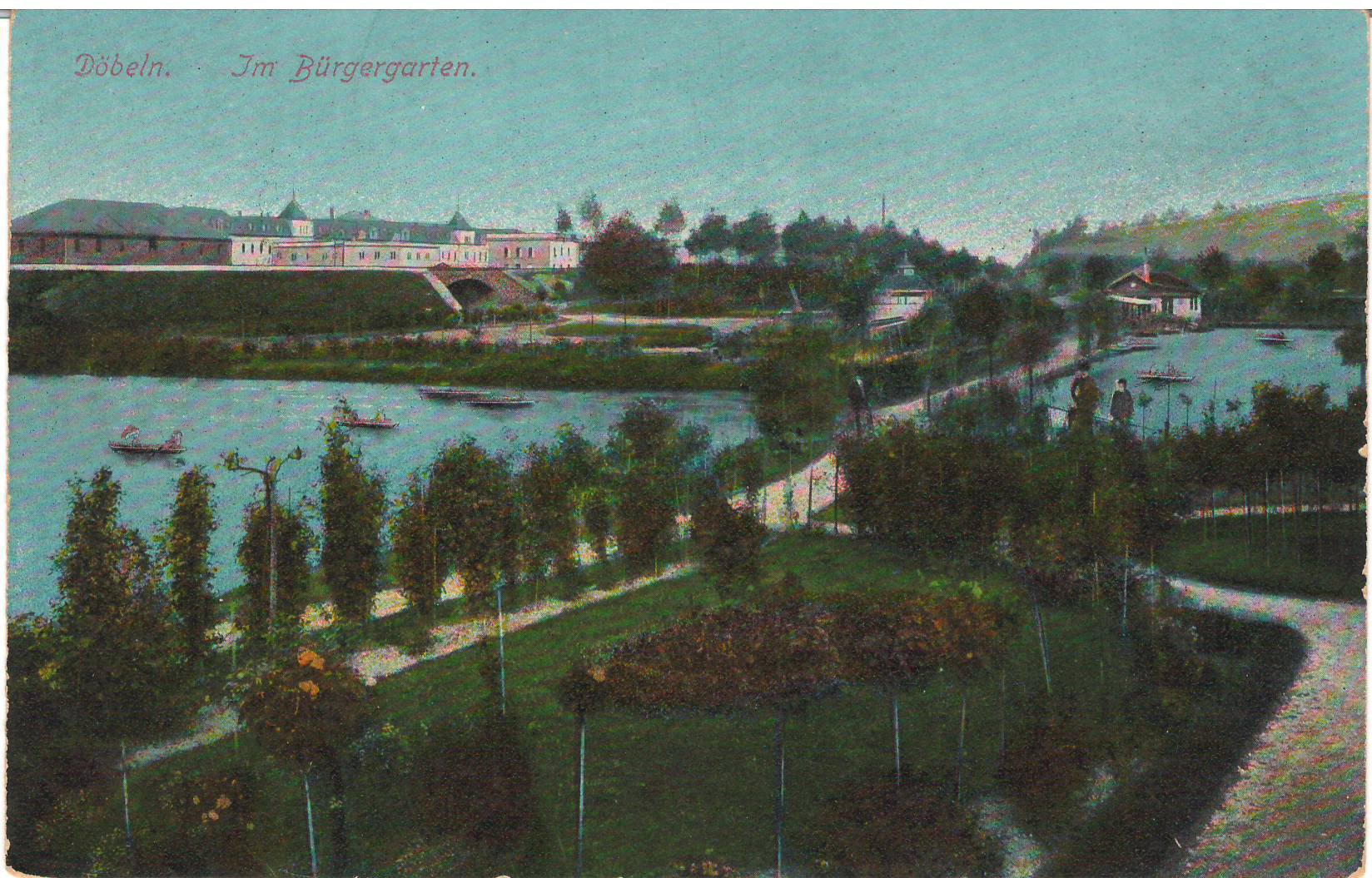 Ansichtspostkarte Döbeln: Im Bürgergarten (Stadtmuseum / Kleine Galerie Döbeln CC BY-NC-SA)