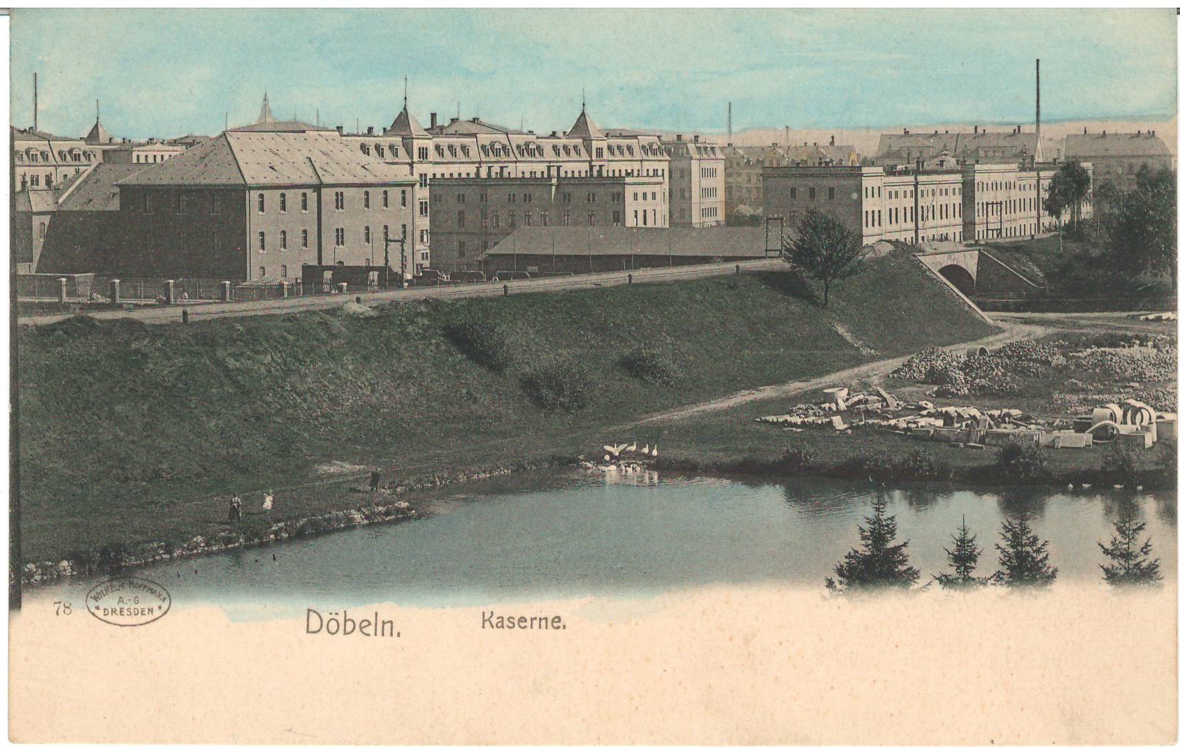 Ansichtspostkarte Döbeln: Kaserne (Stadtmuseum / Kleine Galerie Döbeln CC BY-NC-SA)